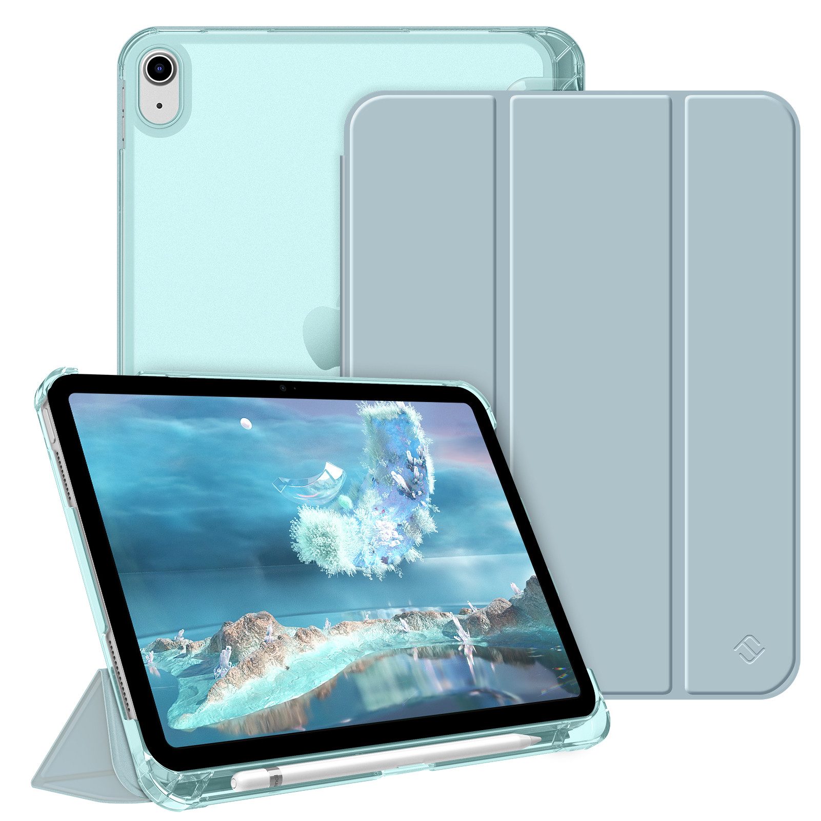 Fintie Tablet-Hülle für iPad 11 Generation 11‘’ 2025 (A16), iPad 10 Generation 10.9'' 2022, ultradünn, mit Stifthalter, transparenter Rückseite, Auto Schlaf/Wach