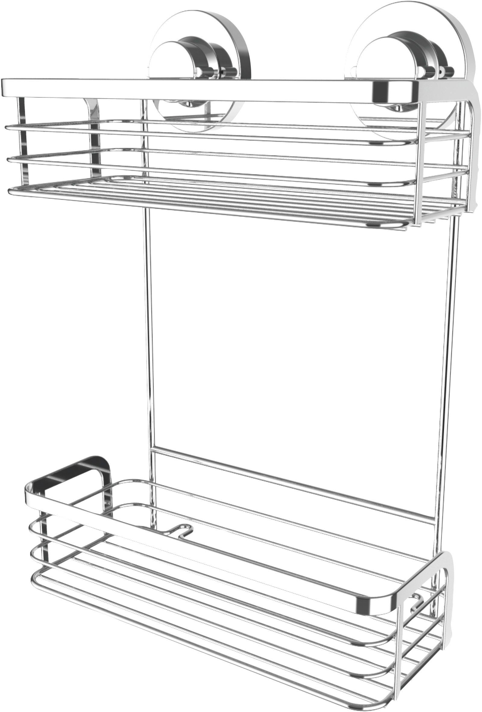 Duschregal 3 in 1 - Zwei extra höhe Körbe - Zur Wandmontage - Duschablage