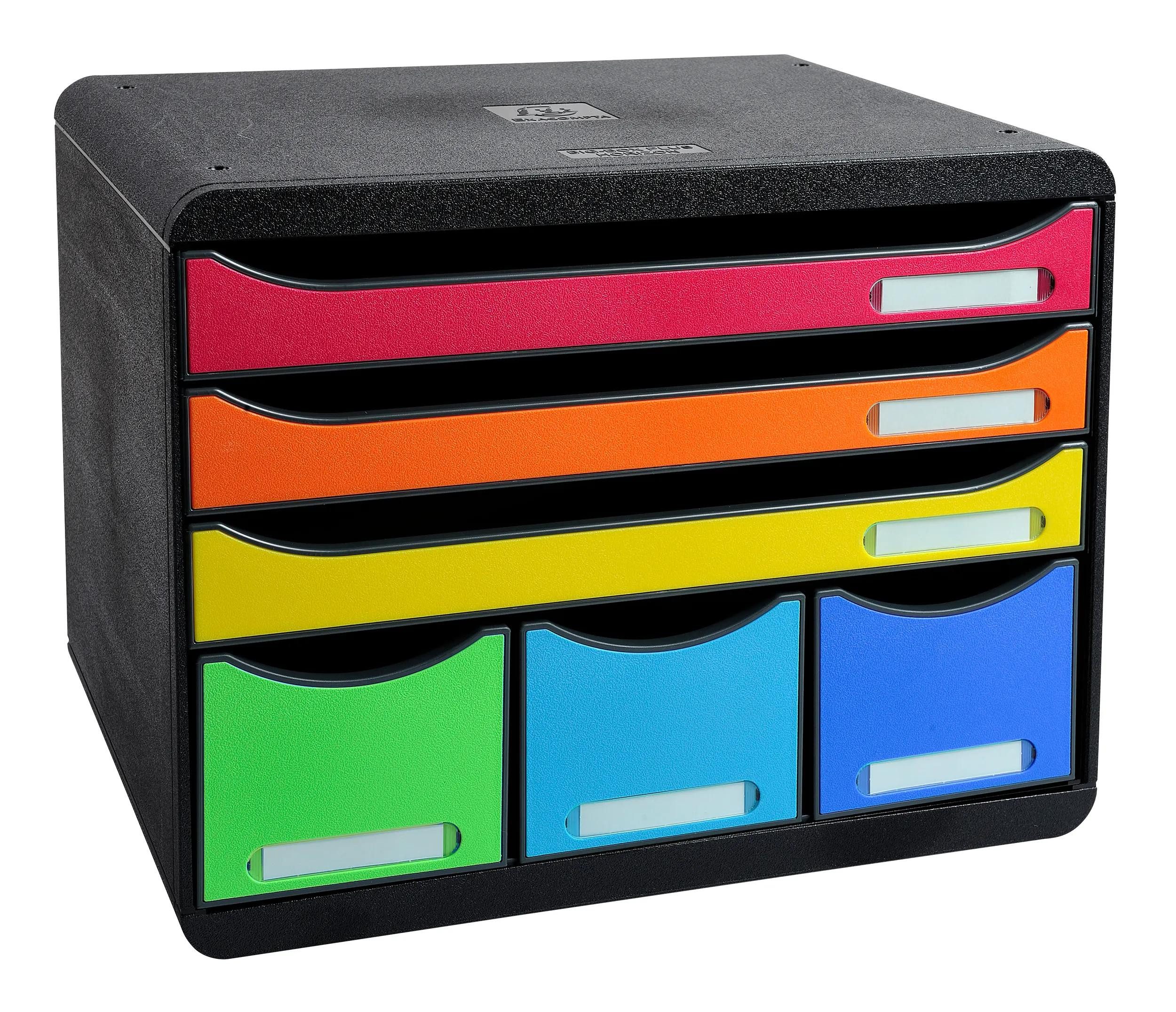 EXACOMPTA Schubladenbox Schubladenbox STOREBOX, 6 offene Schubladen, Regenbogen, 306798D, Boxen stappelbar