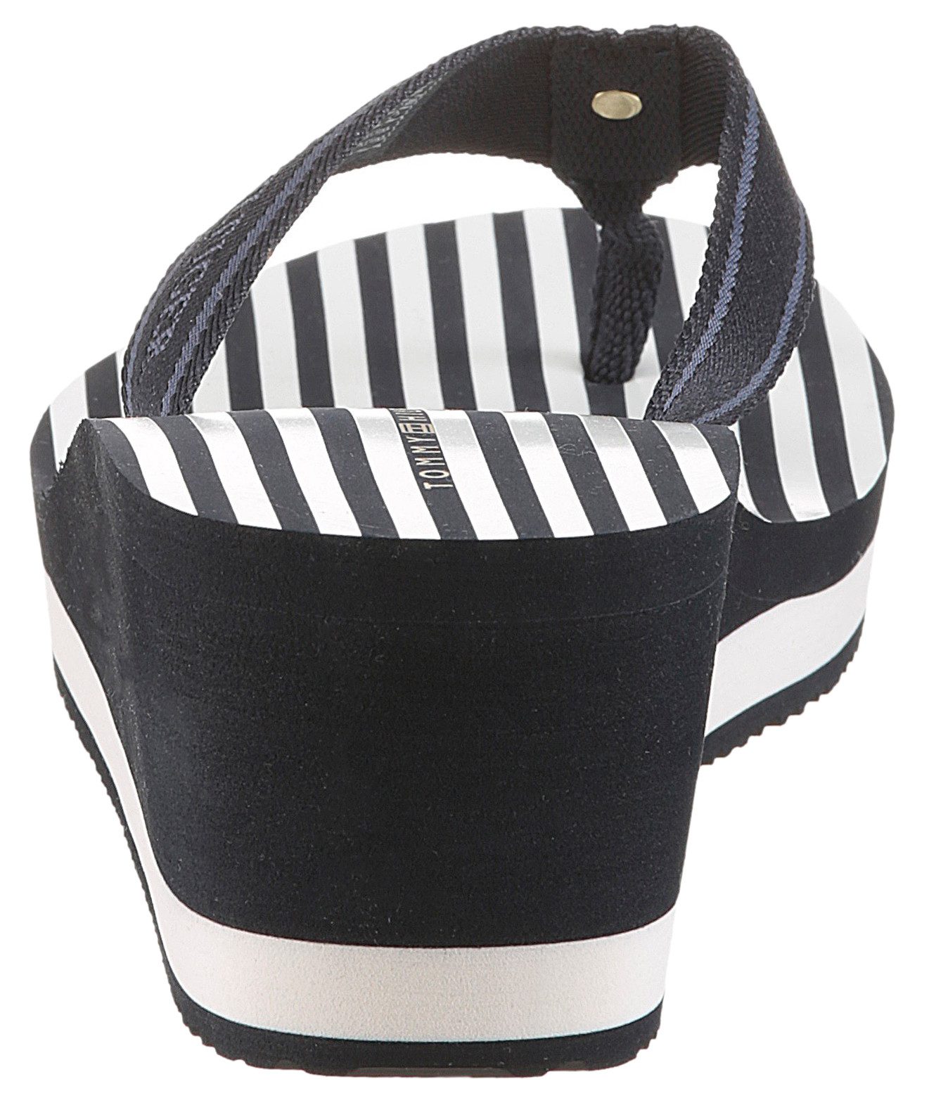 Tommy Hilfiger TH STRIPES WEDGE BEACH SANDAL Dianette, Zehentrenner, Sommer günstig online kaufen