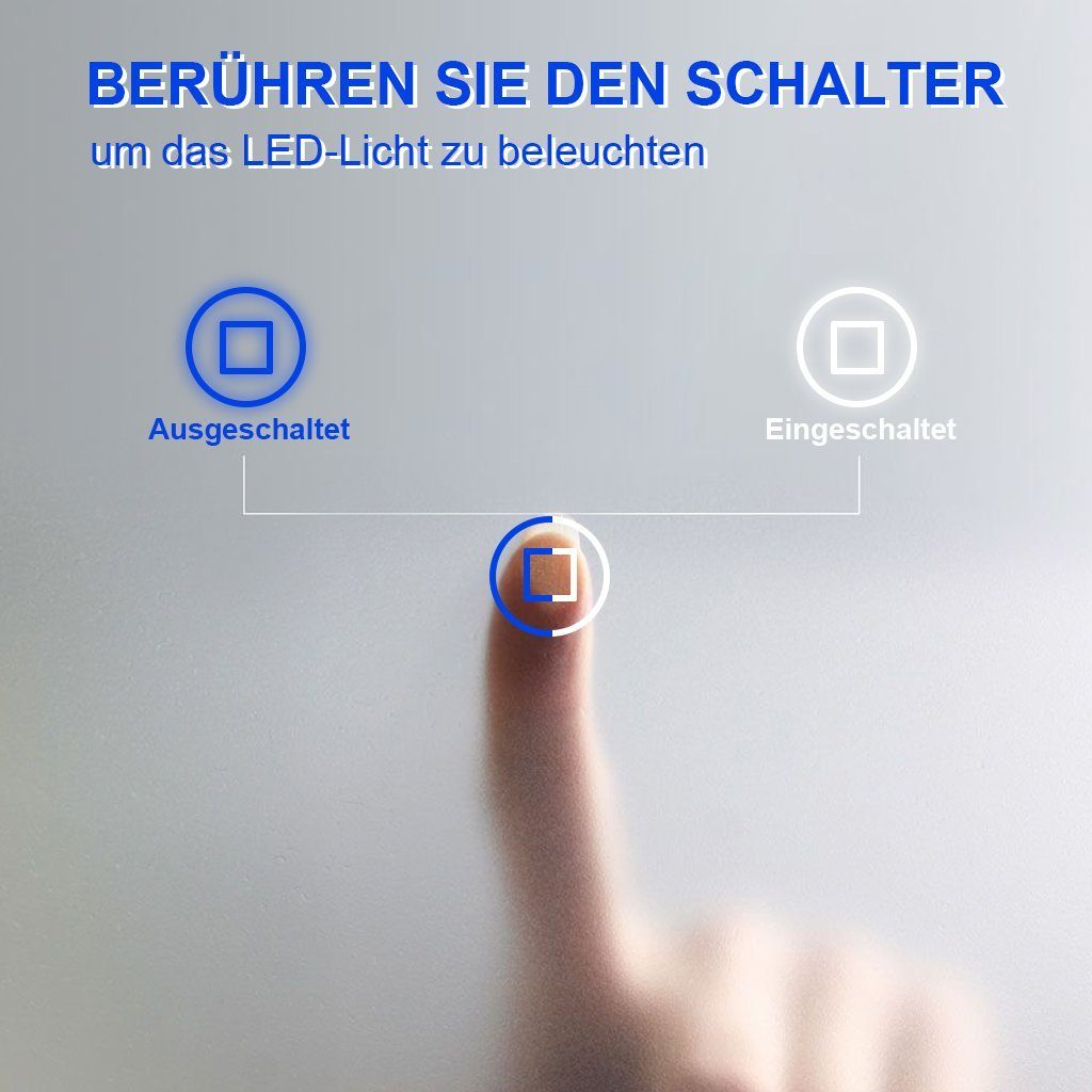 Dripex Badspiegel Wandspiegel mit LED-Beleuchtung Spiegel mit Touchschalter
