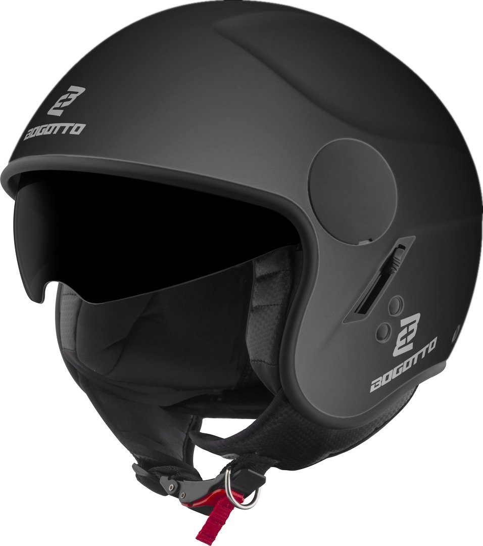 Bogotto Motorradhelm H595 SPN Jethelm, Herausnehmbares Innenfutter,integriertes Sonnenvisier