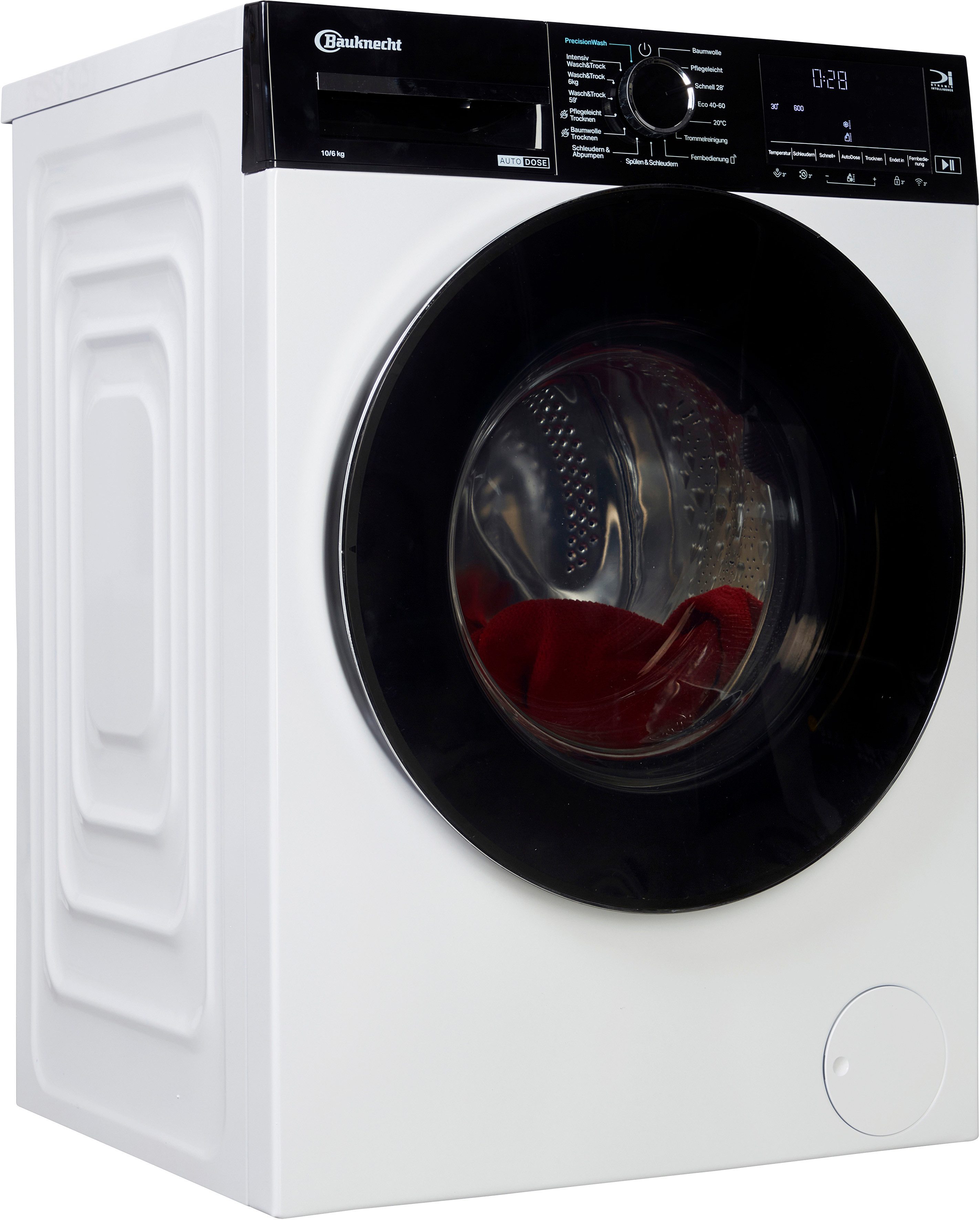 BAUKNECHT Waschtrockner BWT 106A3C BC, 10 kg, 6 kg, 1400 U/min, Adaptive Wash – Intelligente Anpassung für perfekte Waschergebnisse