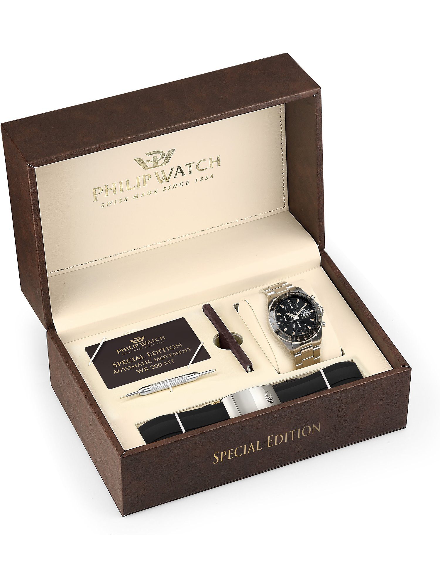 PHILIP WATCH UHREN Chronograph Philip Watch Herren-Uhren-Sets Analog Automatik
