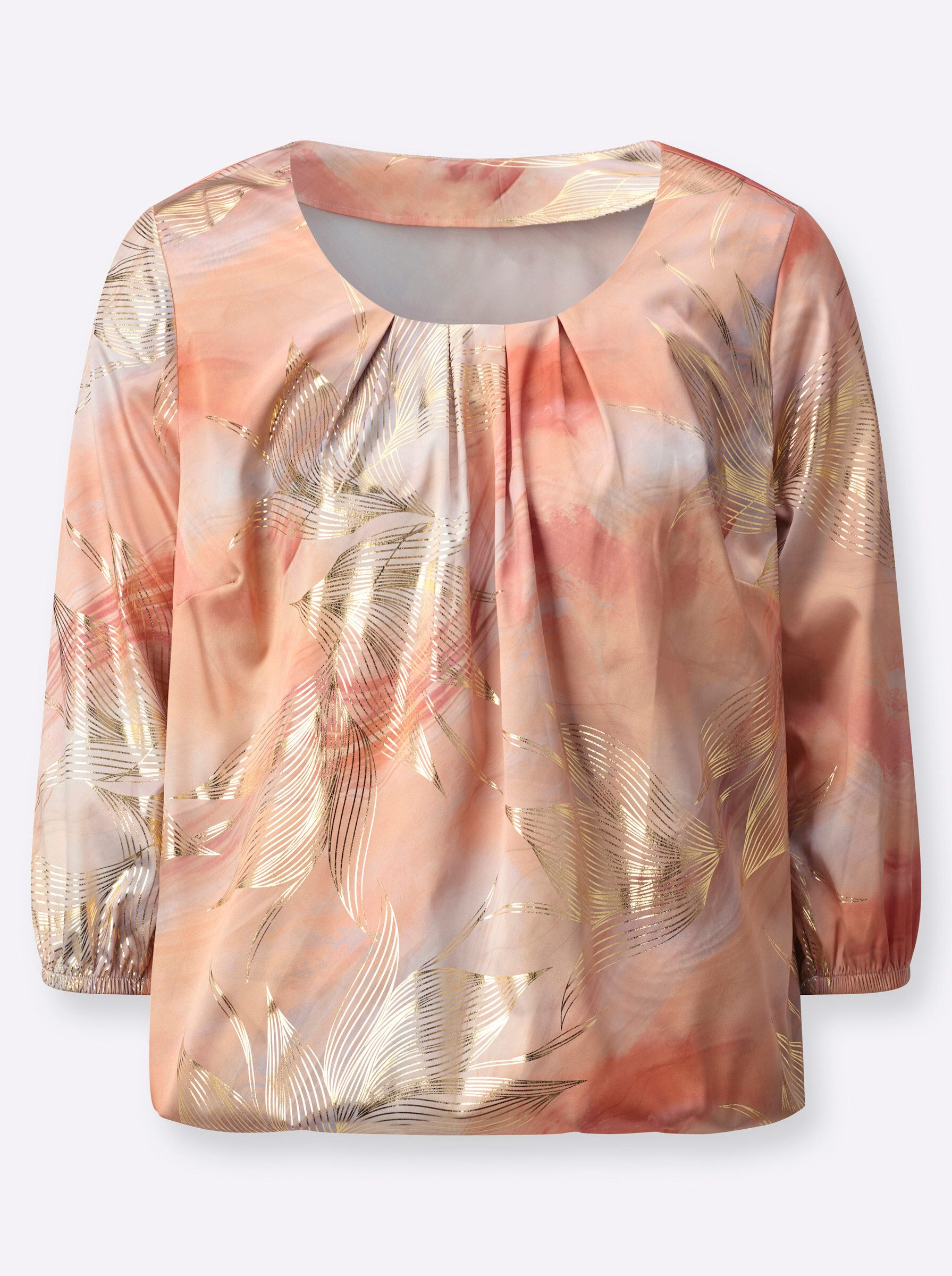Klassische Bluse Druck-Bluse 3/4-Arm