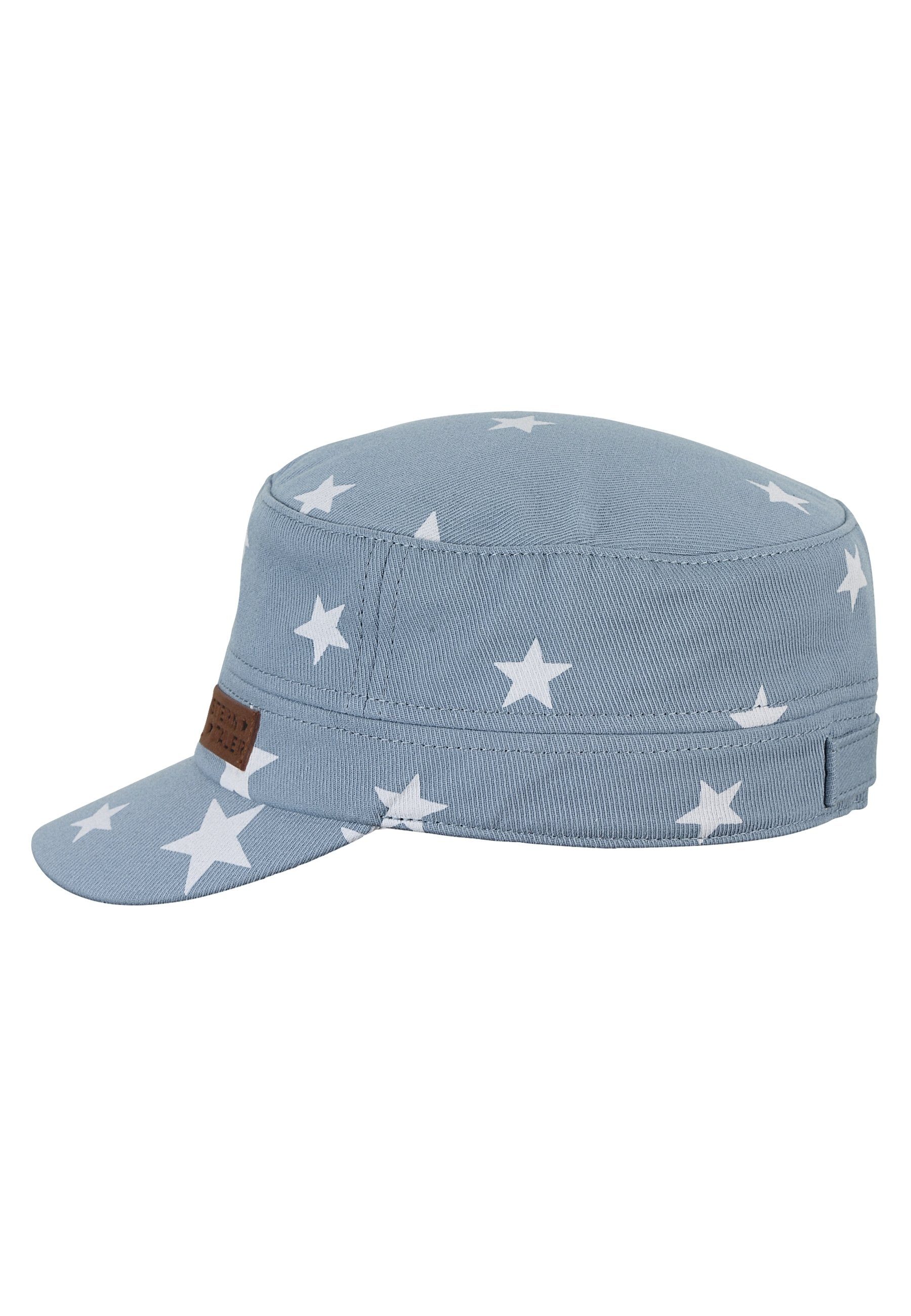 mit Baseball Baumwolle Sommer) Sterntaler® Sterne himmelblau Cap Cap für aus ideal mit Worker Cap Beanie den Größenregulierung (1-St., für Metallschließe Kinder