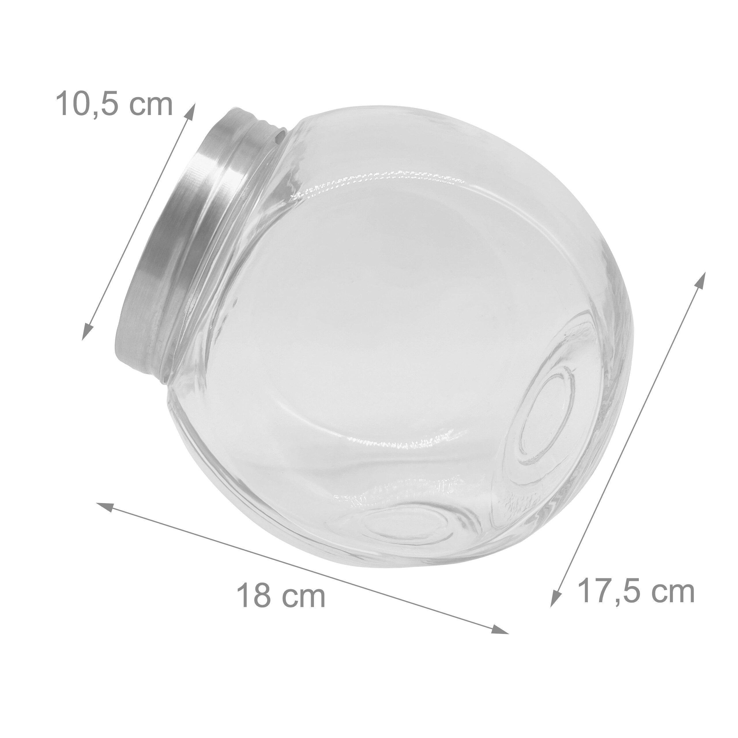 relaxdays Vorratsglas Bonbonglas 2er Set 2 Liter, Glas, (2er Set, 2-tlg) – Bild 4 von 5