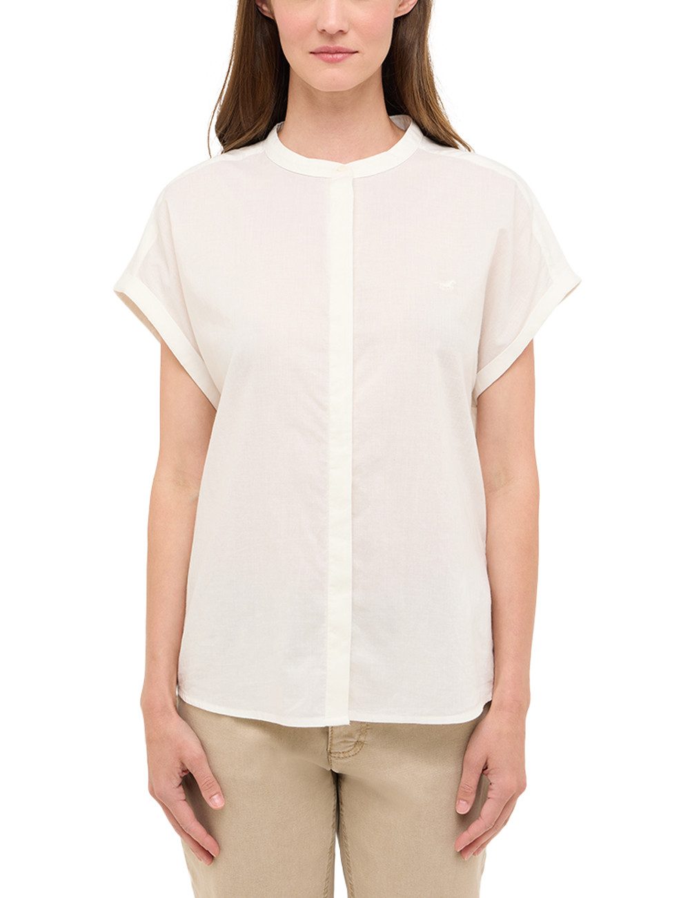 MUSTANG Kurzarmbluse mit verdeckter Knopfleiste günstig online kaufen