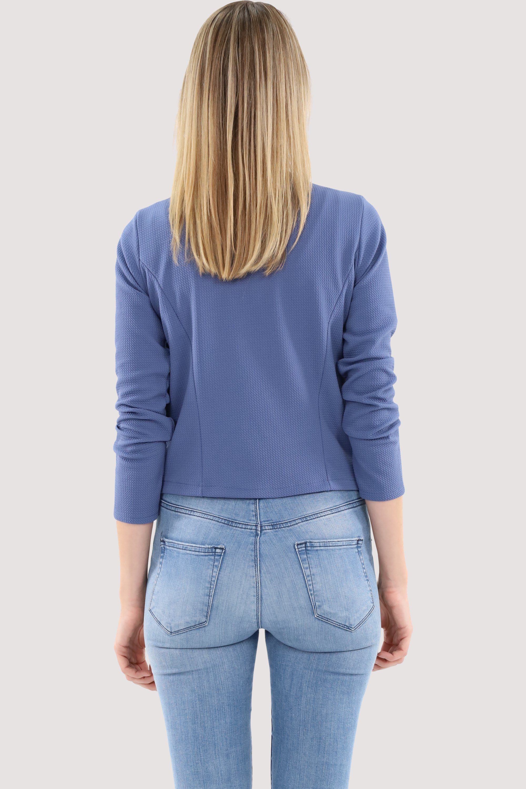 malito more than fashion jeansblau im Jackenblazer 6040 Sweatblazer Basic-Look