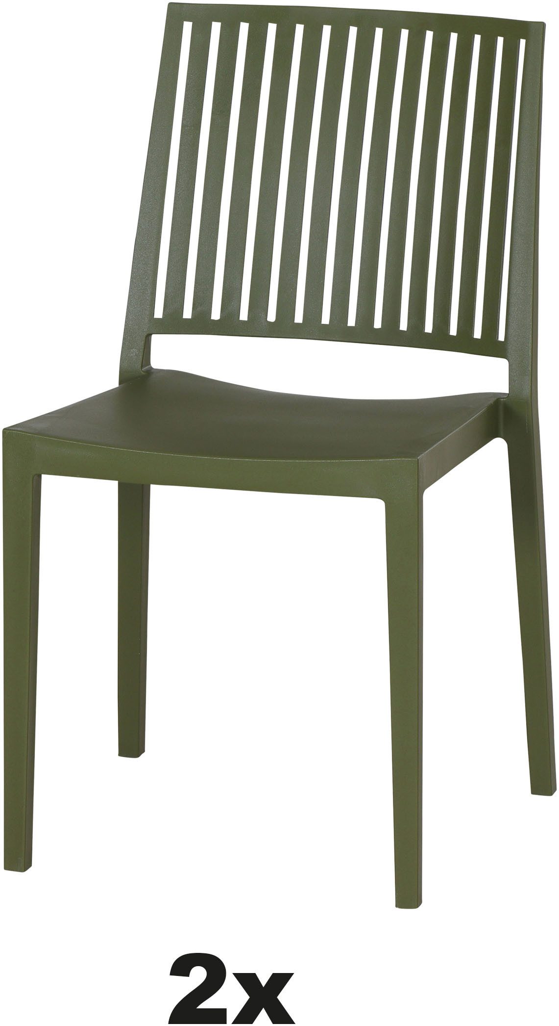 Siena Garden Gartensessel Lane 2er Set Stapelstuhl olive (Set, 2-St), Gestell, Polypropylen/Glasfaser