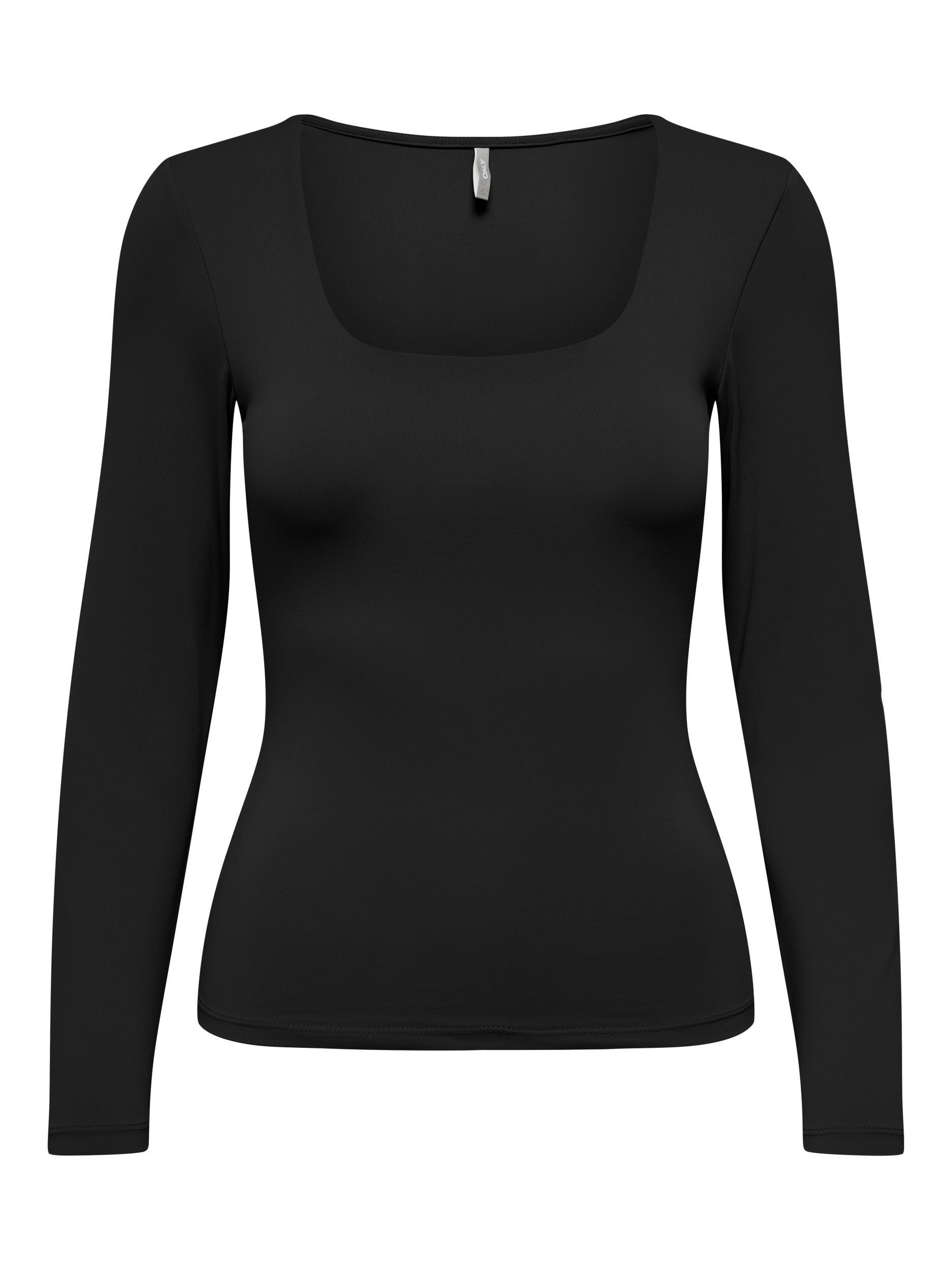 ONLY Langarmshirt ONLEA NECK TOP black DEEP NOOS JRS 2-WAY L/S