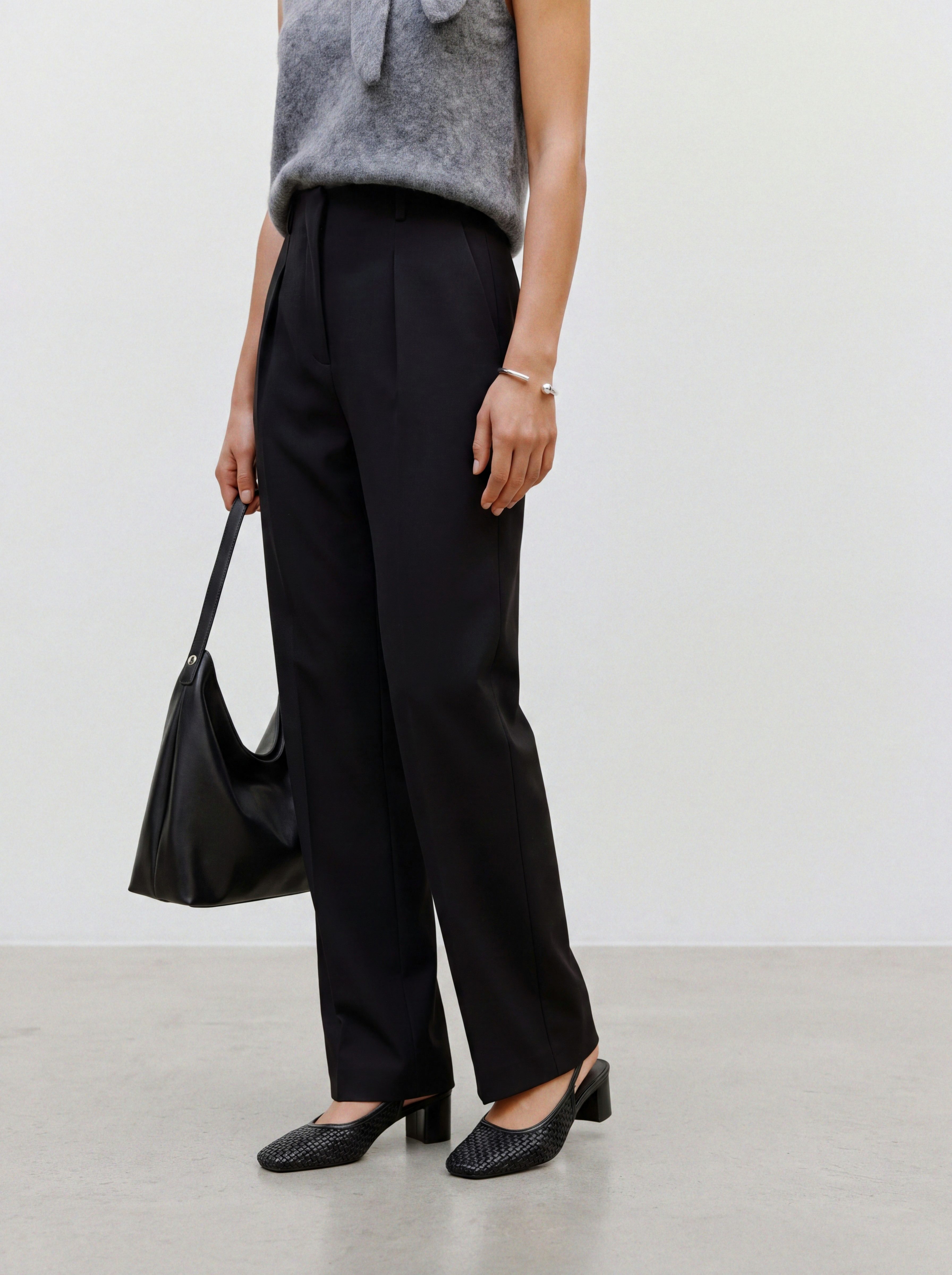 TOPSHOP Anzughose TSLOUISE STRAIGHT LEG TROUSER TLR NOOS Polyester, weit geschnitten