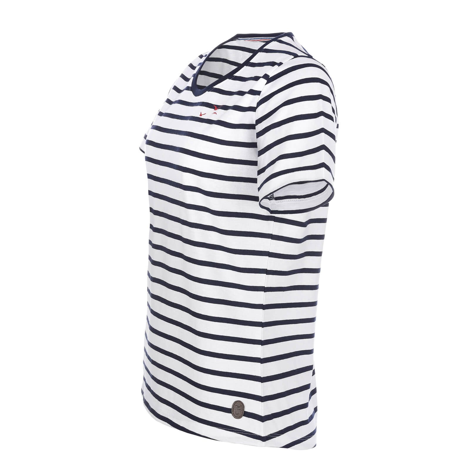modAS T-Shirt 46902 Damen Kurzarm-Shirt im bretonischen Streifen-Design aus Baumwolle
