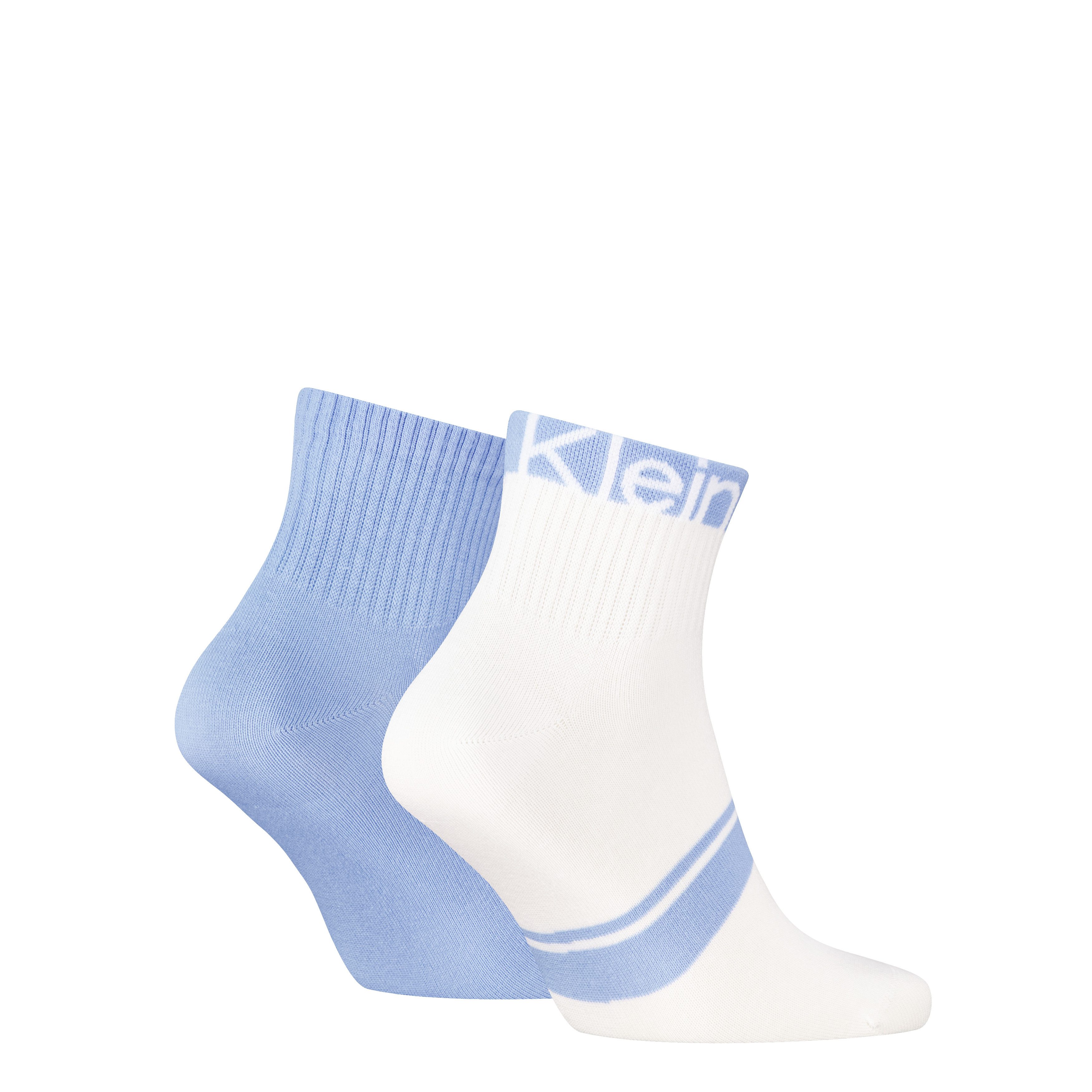 Calvin Klein Kurzsocken CK MEN QUARTER LOGO STRIPE (2 Paar) mit breitem Rippenbündchen, Cotton-Mix