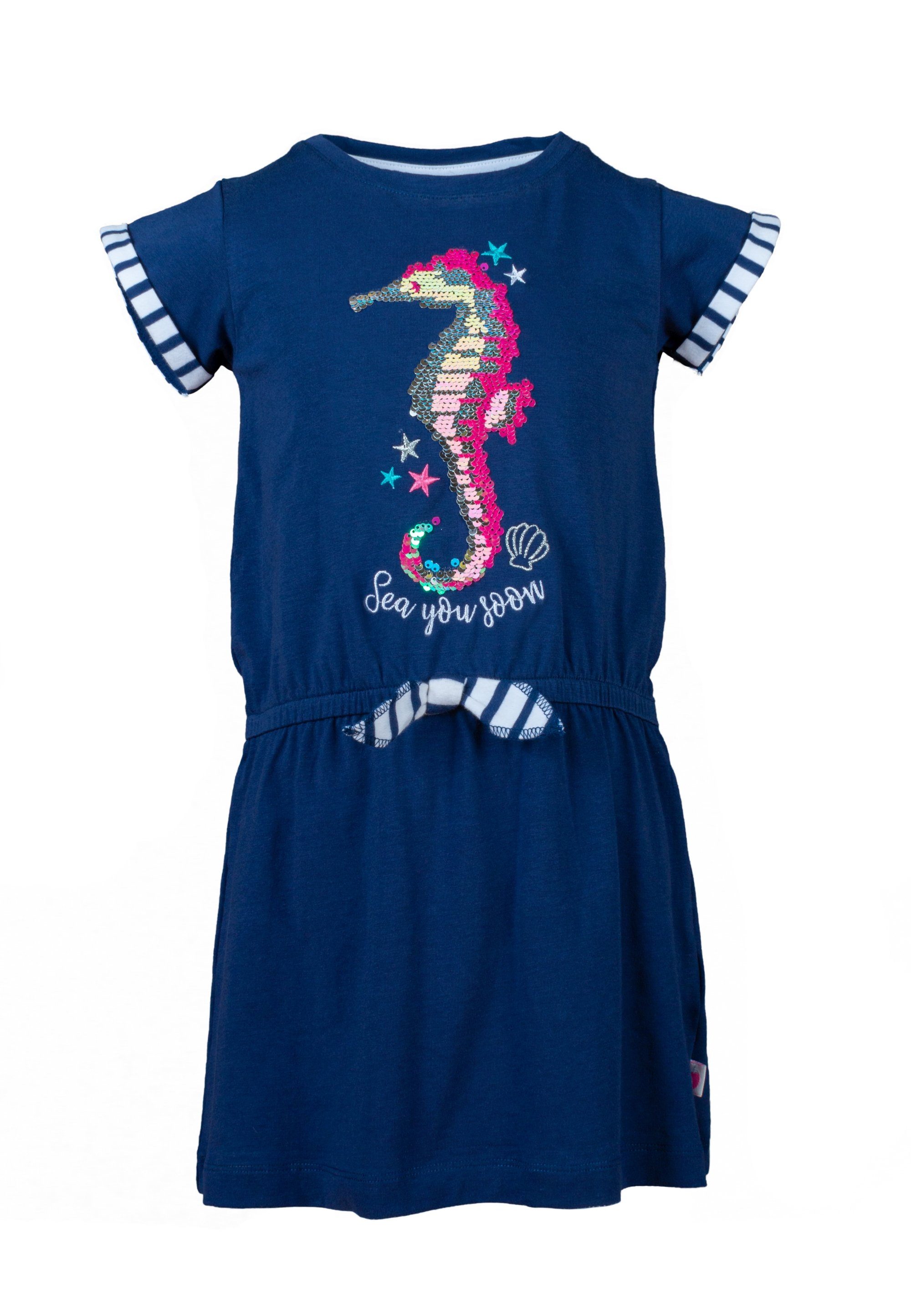 SALT AND PEPPER Jerseykleid Beach mit Seepferd aus Wendepailletten