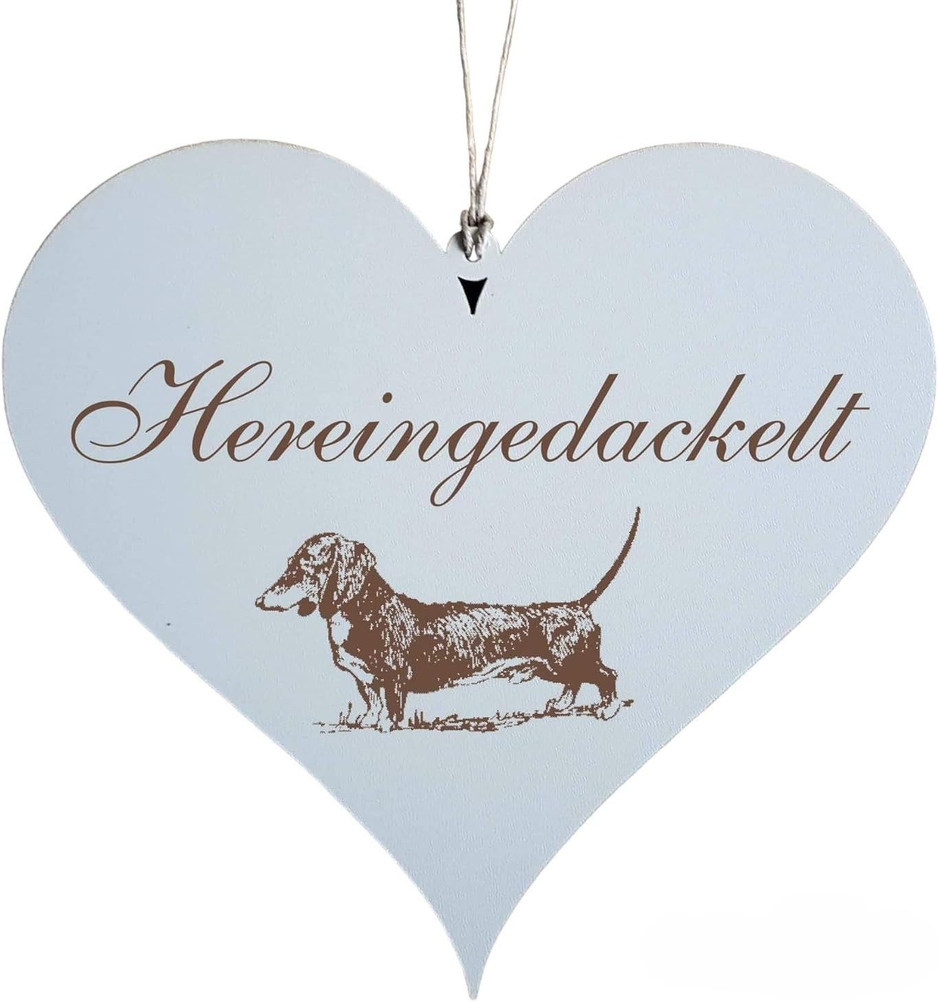 Dekolando Hängedekoration Herz Schild HEREINGEDACKELT mit günstig online kaufen