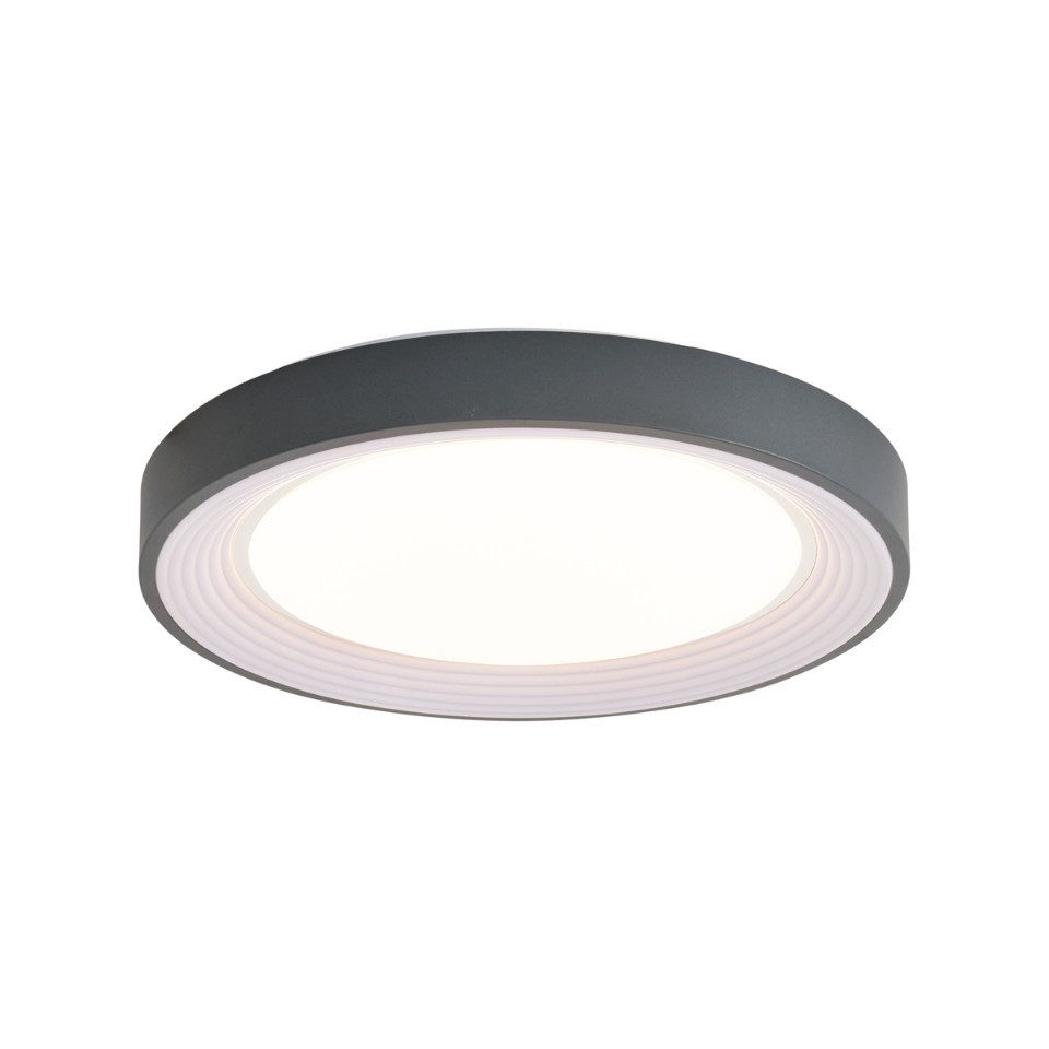 Qazqa Deckenleuchte Kanton, LED fest integriert, Extra-Warmweiß, QAZQA Deckenleuchte, integrated, Grau, Metall, Modern