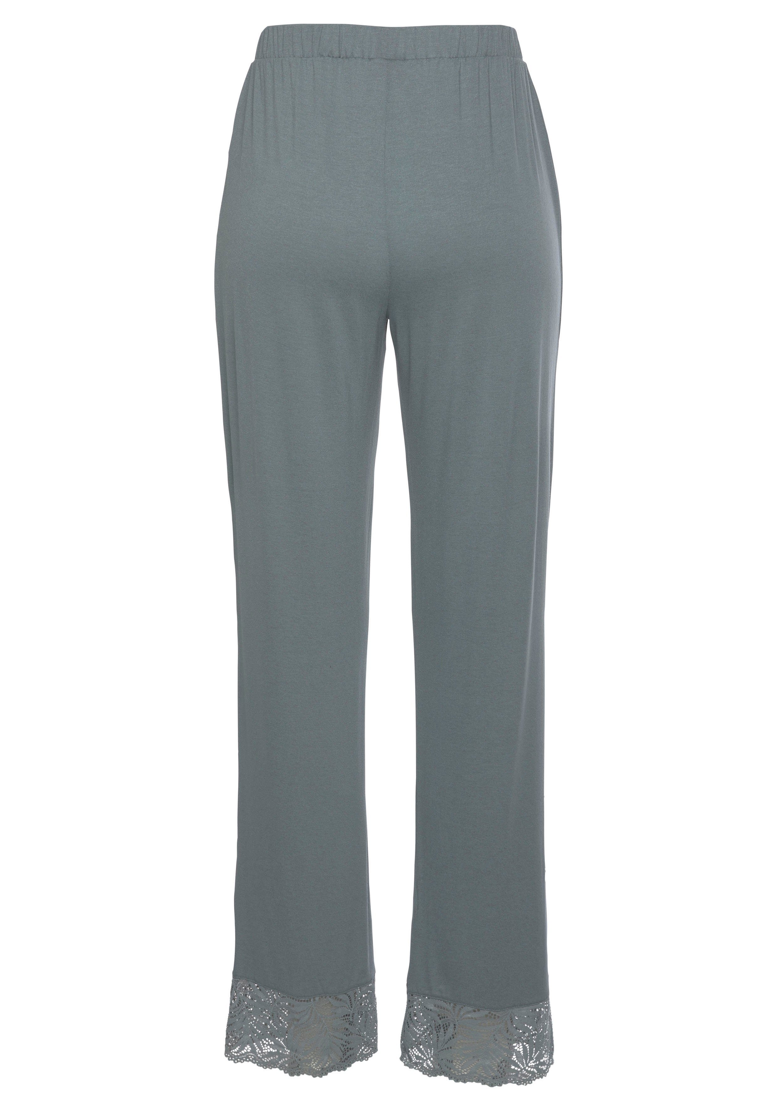 LASCANA Schlafhose mit edlen Spitzendetails