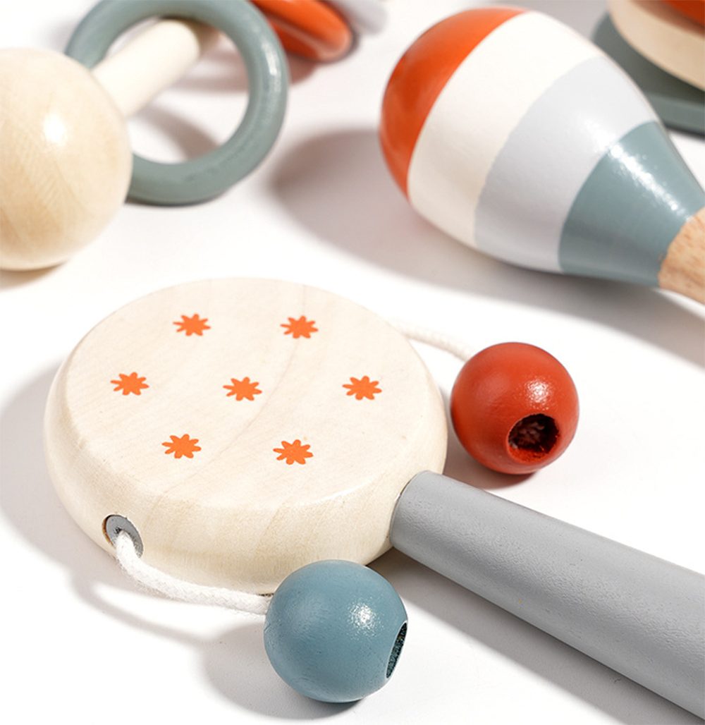 CLTYQ Spielzeug-Musikinstrument Montessori Musikspielzeug Set, Instruments Percussion Holzspielzeug, (6 tlg., Baby-Musikspielzeug, Sensorisches Training), Xylophon Holz Kinder,kinder Musikspielzeug lernspielzeug,Geschenke