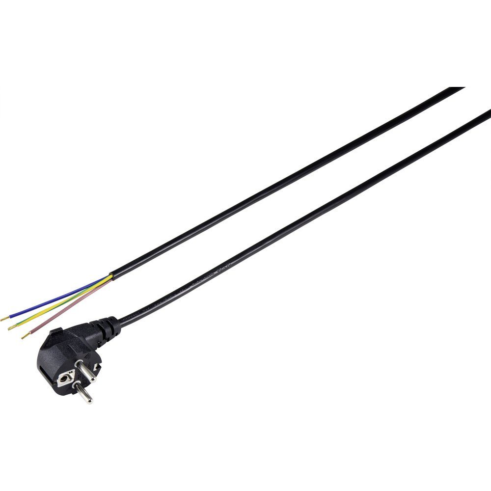 Elektro-Kabel, Schwarz cm) Basetech XR-1638085 (5.00 5.00 m Strom Basetech Anschlusskabel