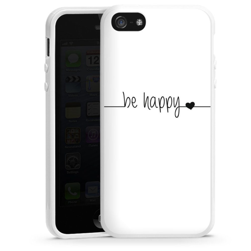 DeinDesign Handyhülle »Be Happy« Apple iPhone SE, Hülle Statement