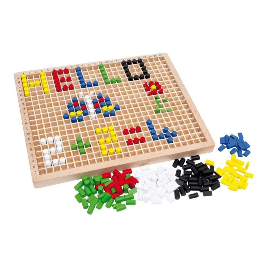 small foot company Lernspielzeug Kreatives Steckspiel aus Holz – 50 bunte S günstig online kaufen