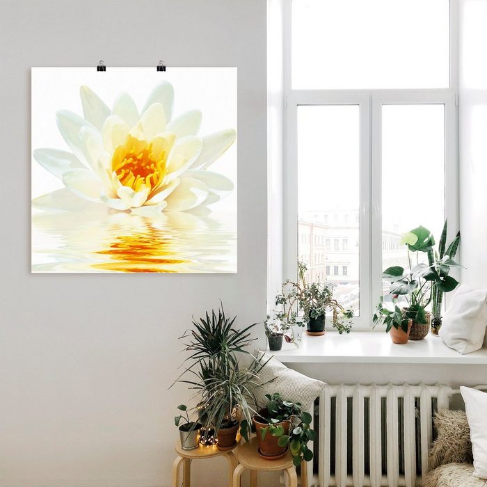 Artland Wandbild Lotusblume schwimmt im Wasser Blumen (1 St) als Alubild Leinwandbild Wandaufkleber oder Poster in versch. Größen