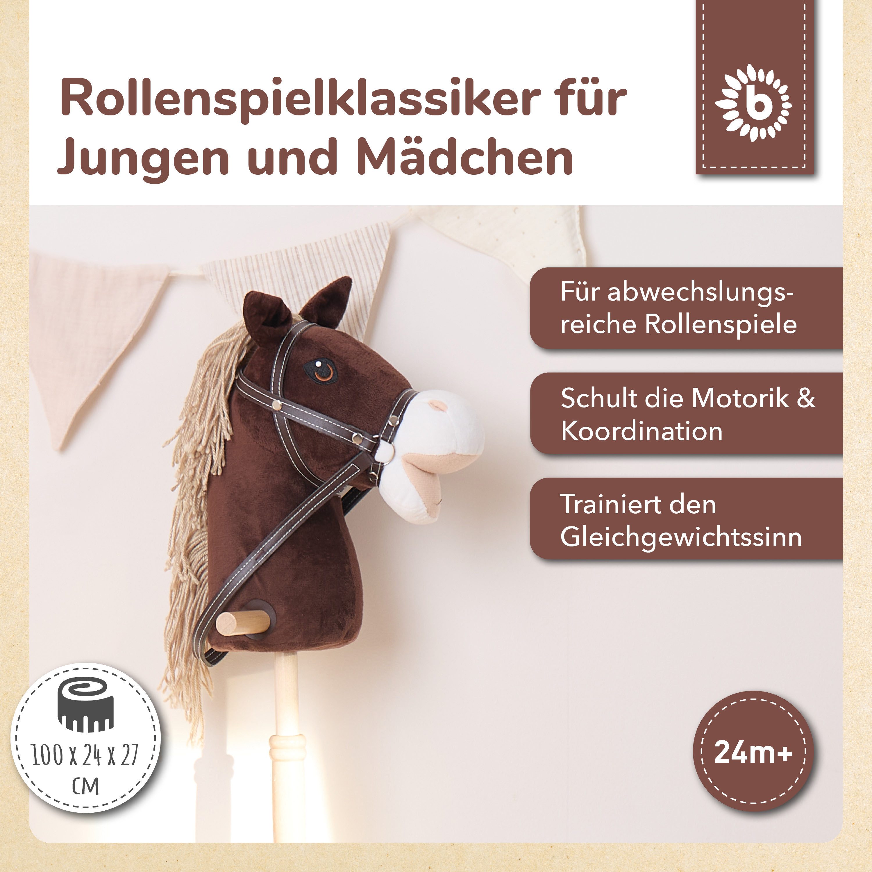 BIECO Steckenpferd Bieco Steckenpferd Kinder Coco Hobby Horse