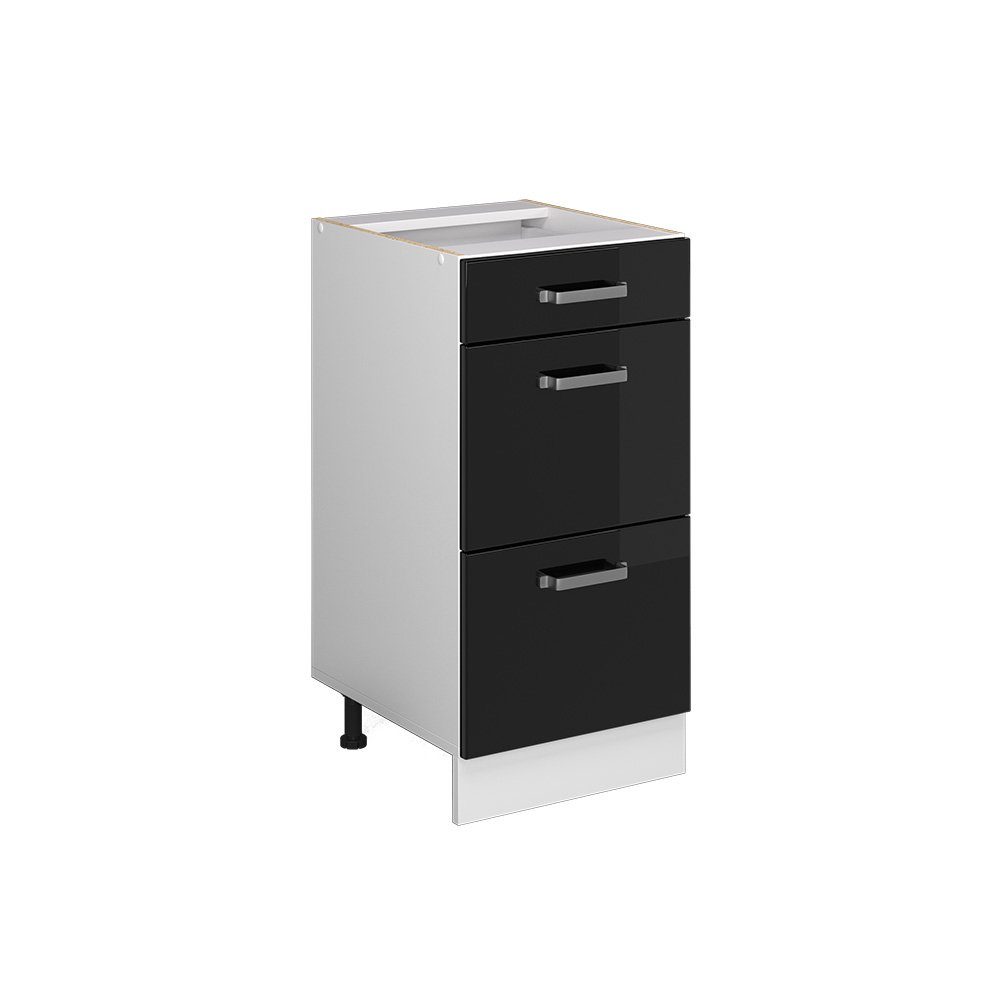 Vicco Schranksystem R-Line, Schwarz Hochglanz/Weiß, 40cm günstig online kaufen