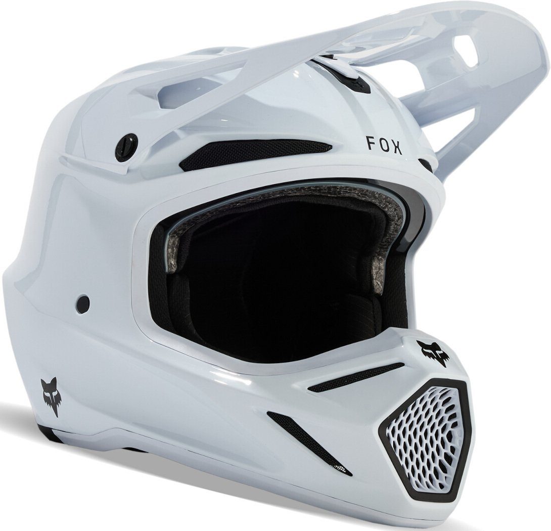 Fox Racing V3 RS Carbon Solid MIPS Motocross Helm, vorbereitet für Kommunikationssystem