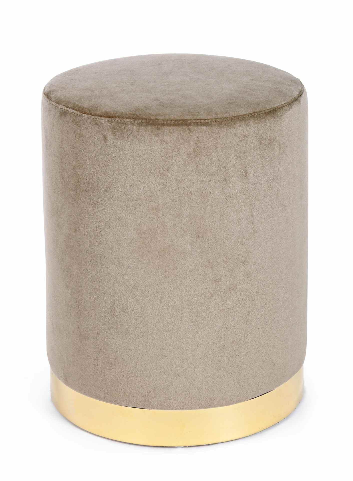 Bizzotto Pouf Lucilla in Samt-Optik, Taupe günstig online kaufen