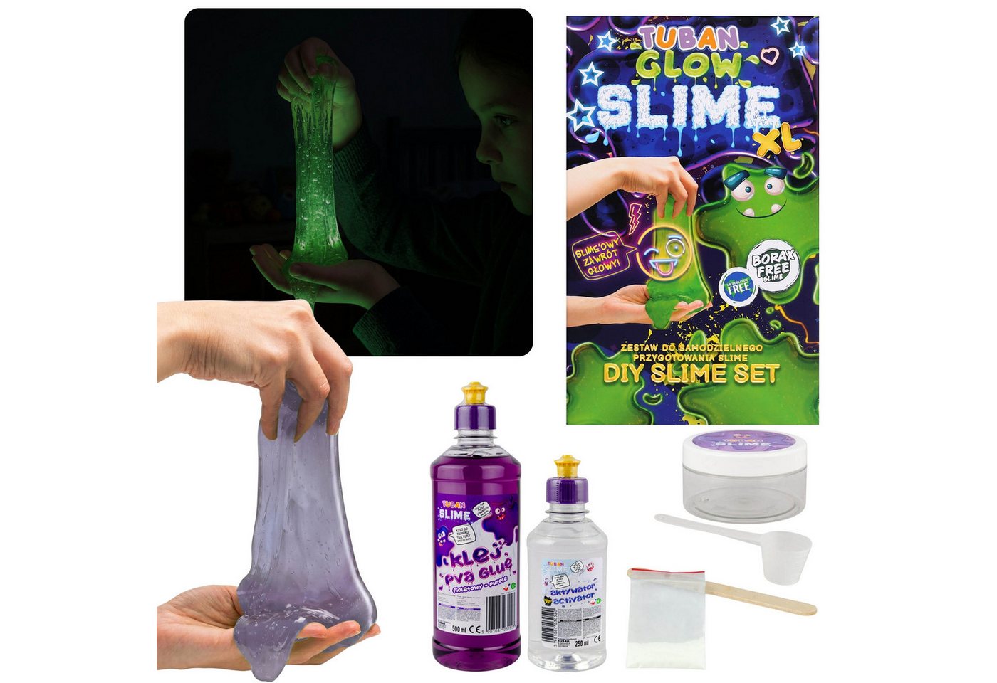 Sarcia.eu Kreativset Tuban XL Slime Set – leuchtet im Dunkeln, DIY Kreativset