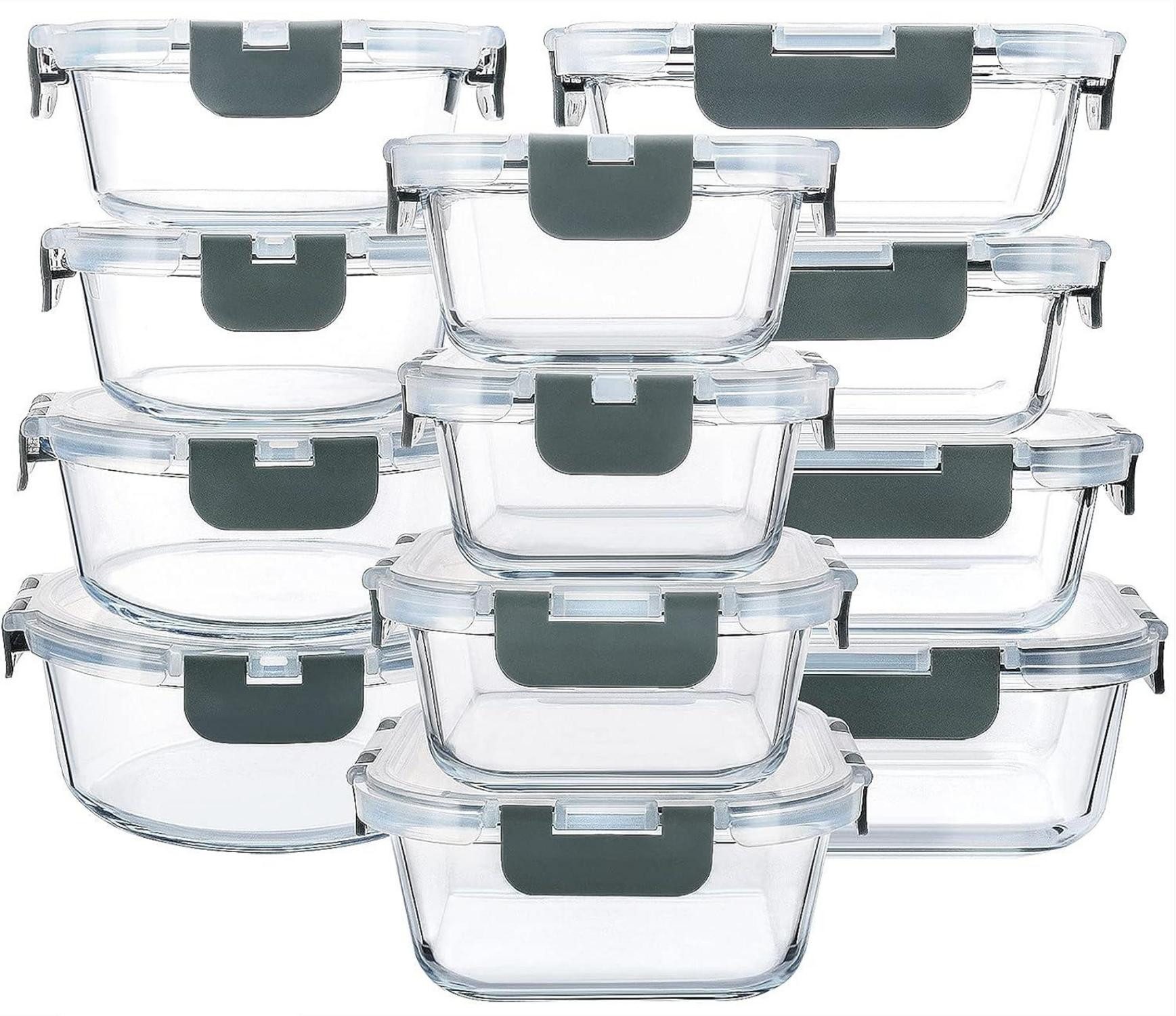 LuxusKollektion Aufbewahrungsdose Glas-Frischhaltedosen 24-teiliges Set - günstig online kaufen