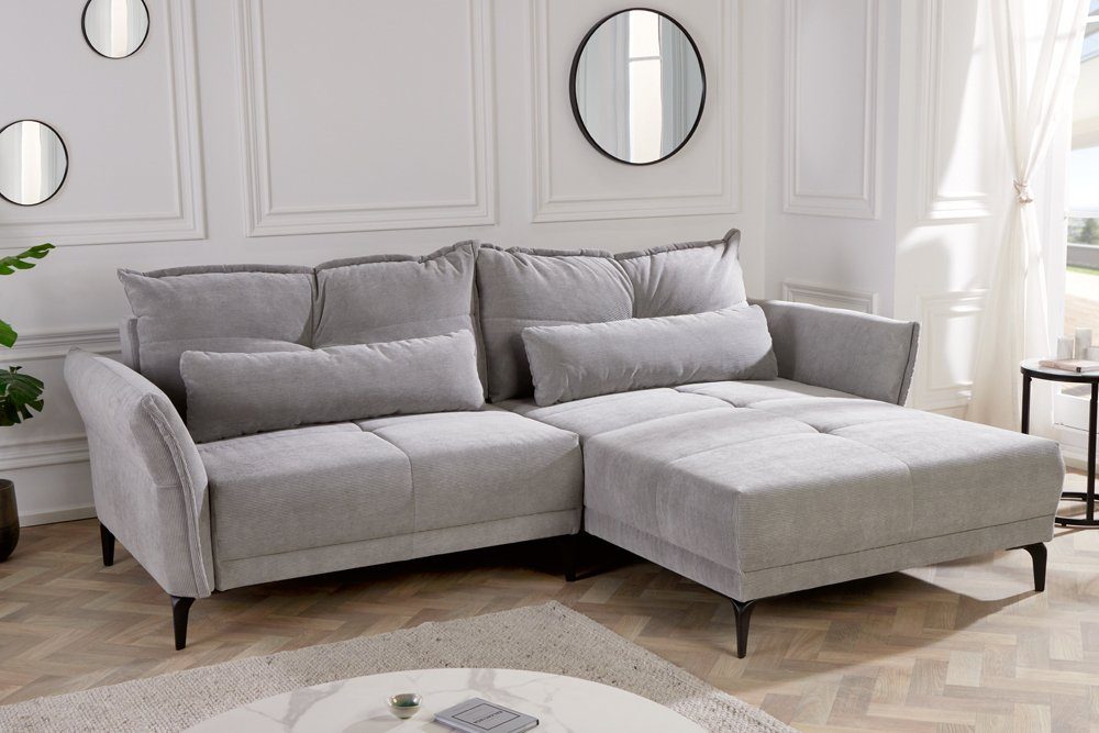 riess-ambiente Ecksofa DESIGNO 250cm grau / schwarz, Einzelartikel 1 Teile, Wohnzimmer · Cord · L-Form · inkl. Kissen · Modern Design