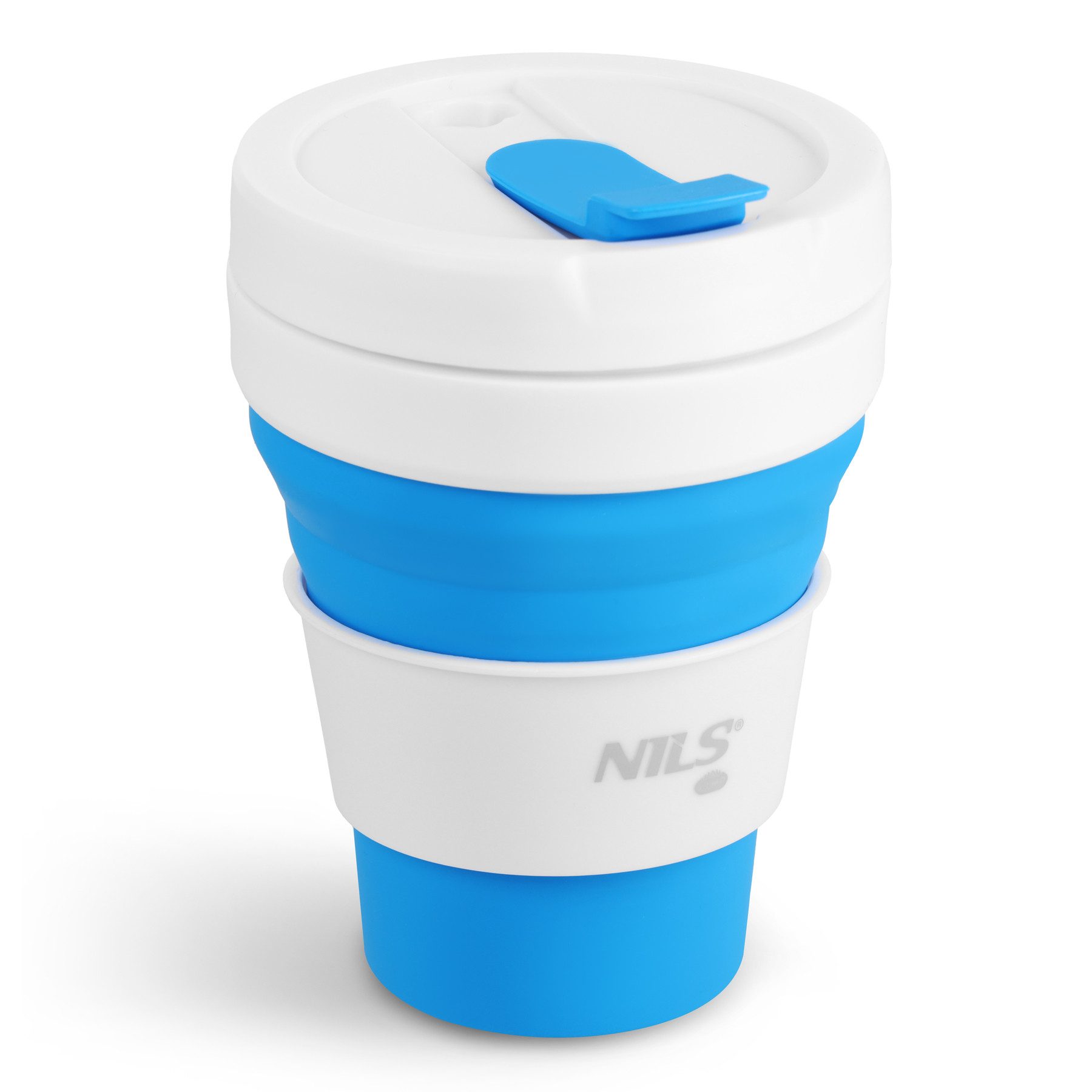 NILS CAMP Becher Silikon Faltbecher To-Go-Becher, leicht & platzsparend