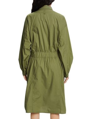 Esprit Collection Midikleid Baumwoll-Hemdblusenkleid mit Bindedetail