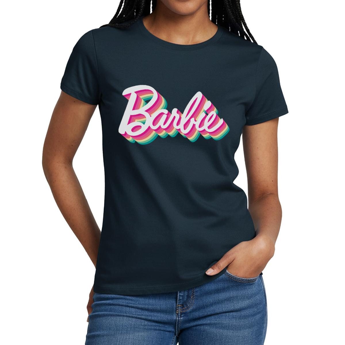 Spreadshirt T-Shirt Barbie Buntes Logo Frauen T-Shirt (1-tlg) Slim Fit, fällt klein aus