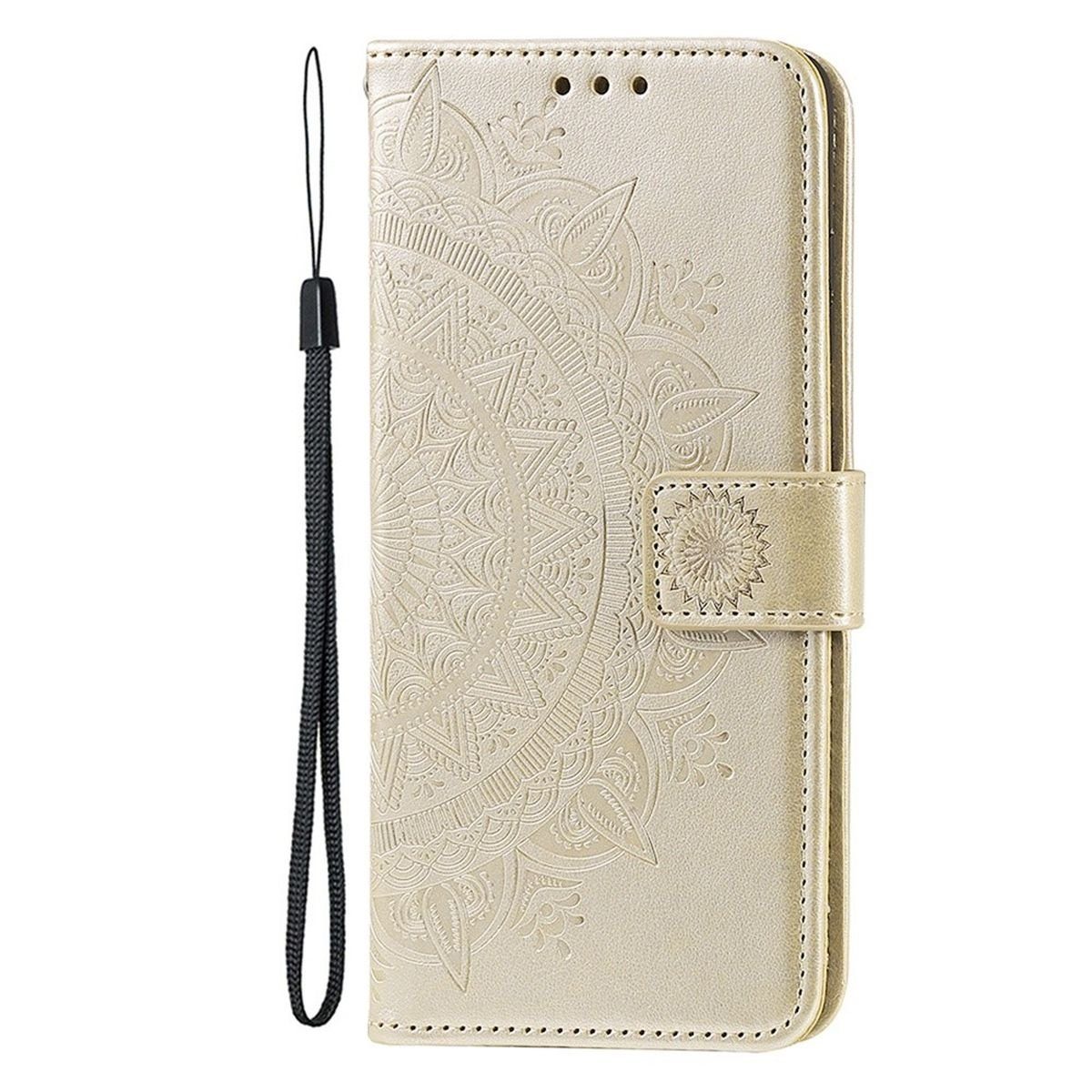 CoverKingz Handyhülle Hülle für Apple iPhone 14 Pro Max Handyhülle Flip Case Schutzhülle 17,0 cm (6,69 Zoll), Klapphülle Schutzhülle mit Kartenfach Schutztasche Motiv Mandala