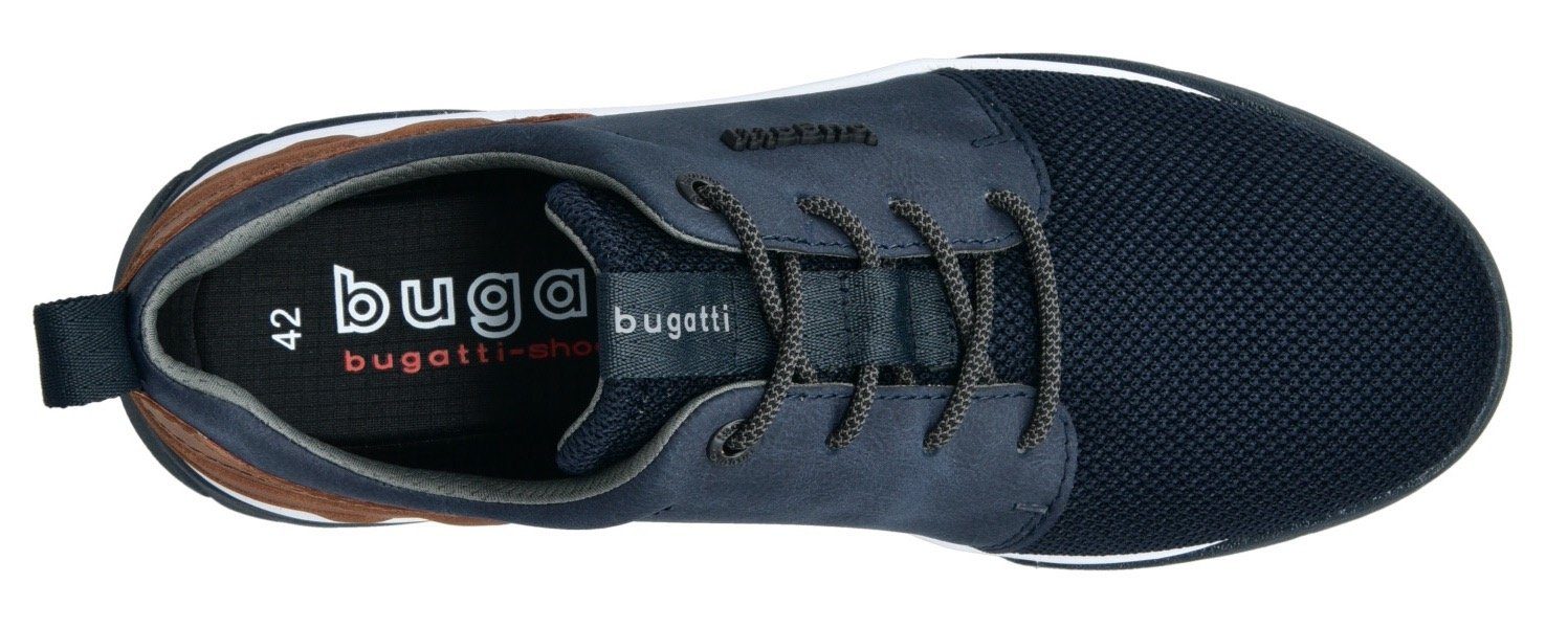 mit und Kontrastbesatz Sneaker bugatti blau Label