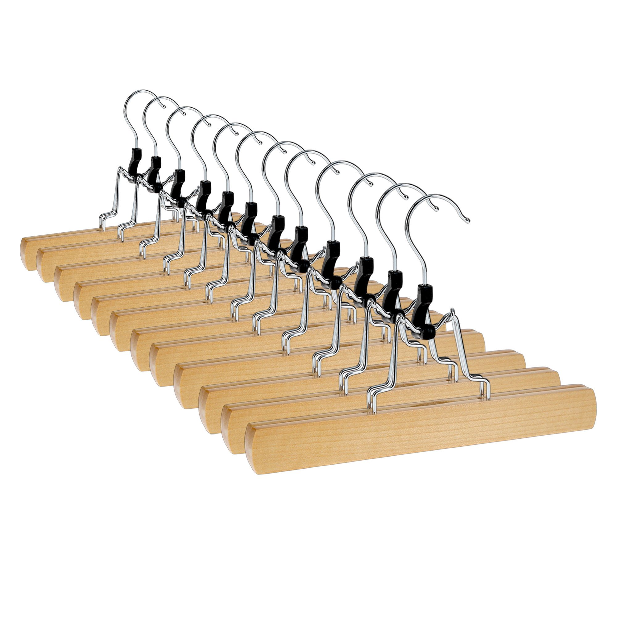 VonBueren Kleiderbügel VonBueren Hosenbügel Klemmbügel aus Holz, (12-tlg) günstig online kaufen