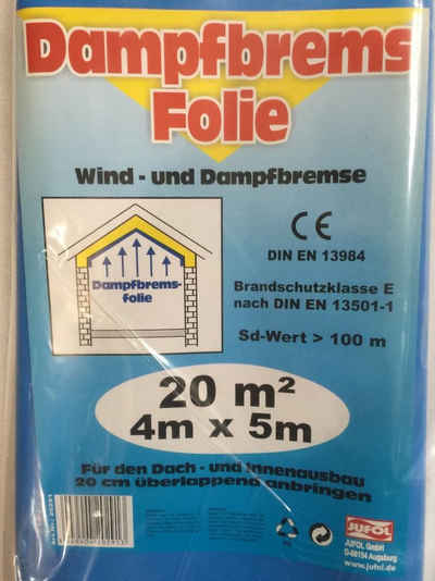 Jufol Dampfsperrklebeband Jufol Dampfbremse 4 x 5 m = 20 m² blau