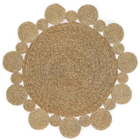 Teppich Kalahari, LUXOR living, rund, Höhe: 5 mm, Flachgewebe, Naturfaser, handgeflochten, Ø ca. 130 cm, Flecht Design