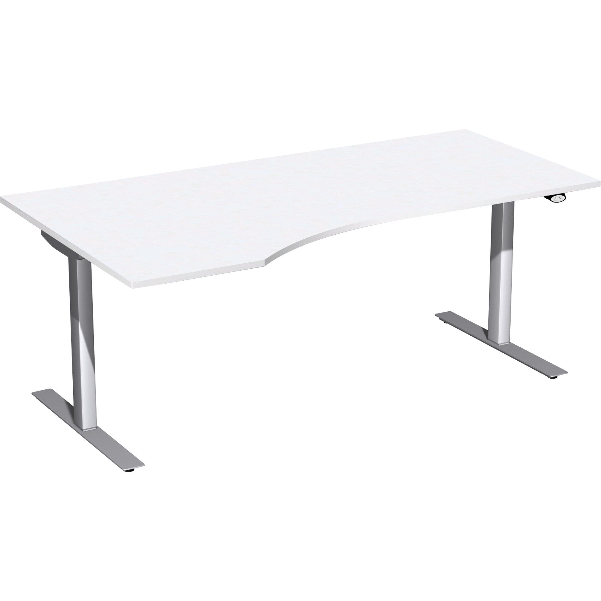 geramöbel Schreibtisch Elektro-Hubtisch links S-08F1812-WS weiß/silber