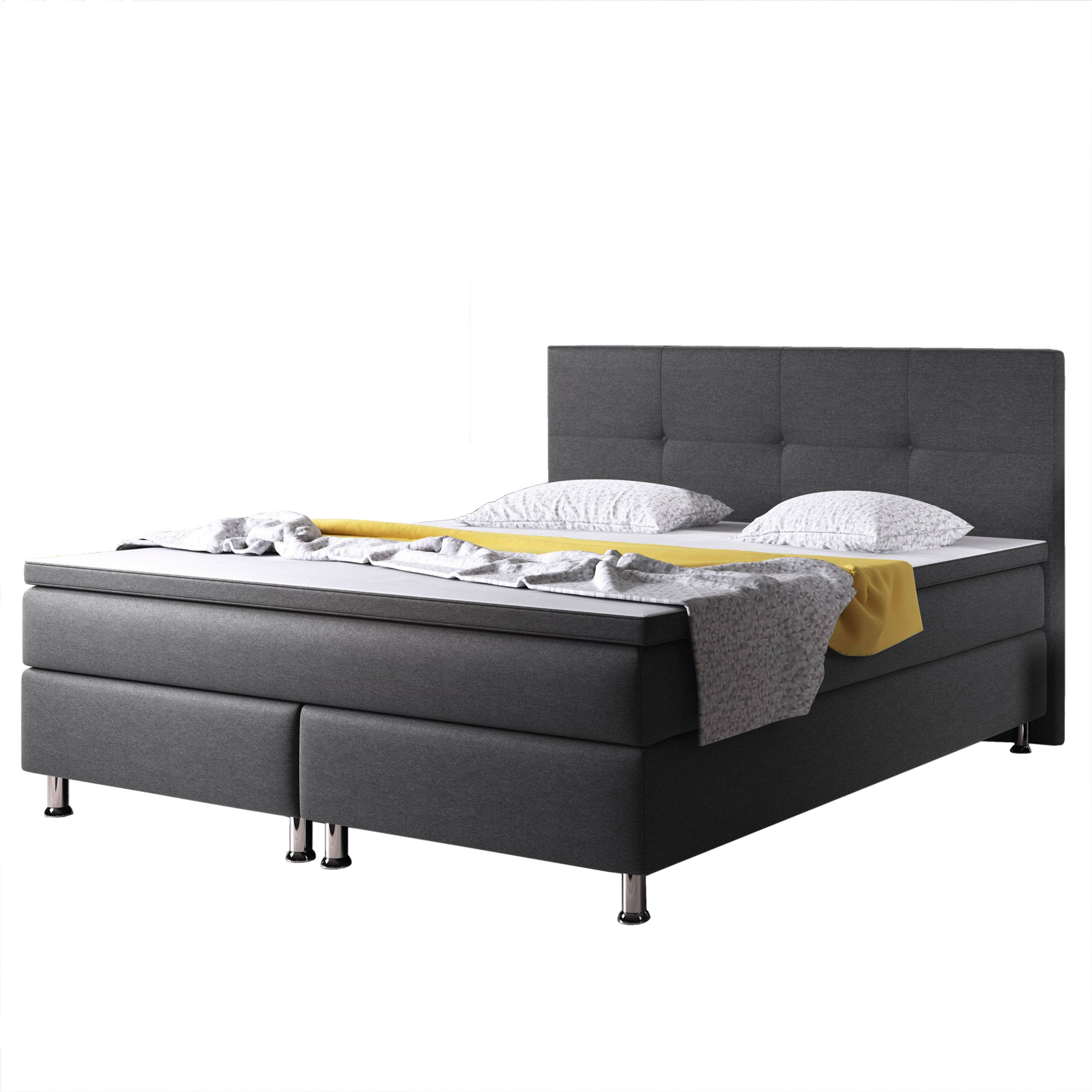 interbed Boxspringbett Boxspringbett D1 180x200 cm Webstoff, inkl. Matratzen und Topper