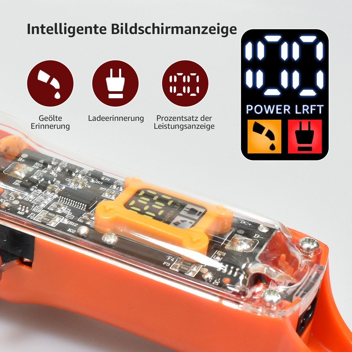 7Magic Haarschneider JM200A Professionelle Herren und Multifunktionale haarschneidemaschinen, Bartschneider Kamm Wasserdicht, Trimmer Schal Transparente 8 Orange mit IP65