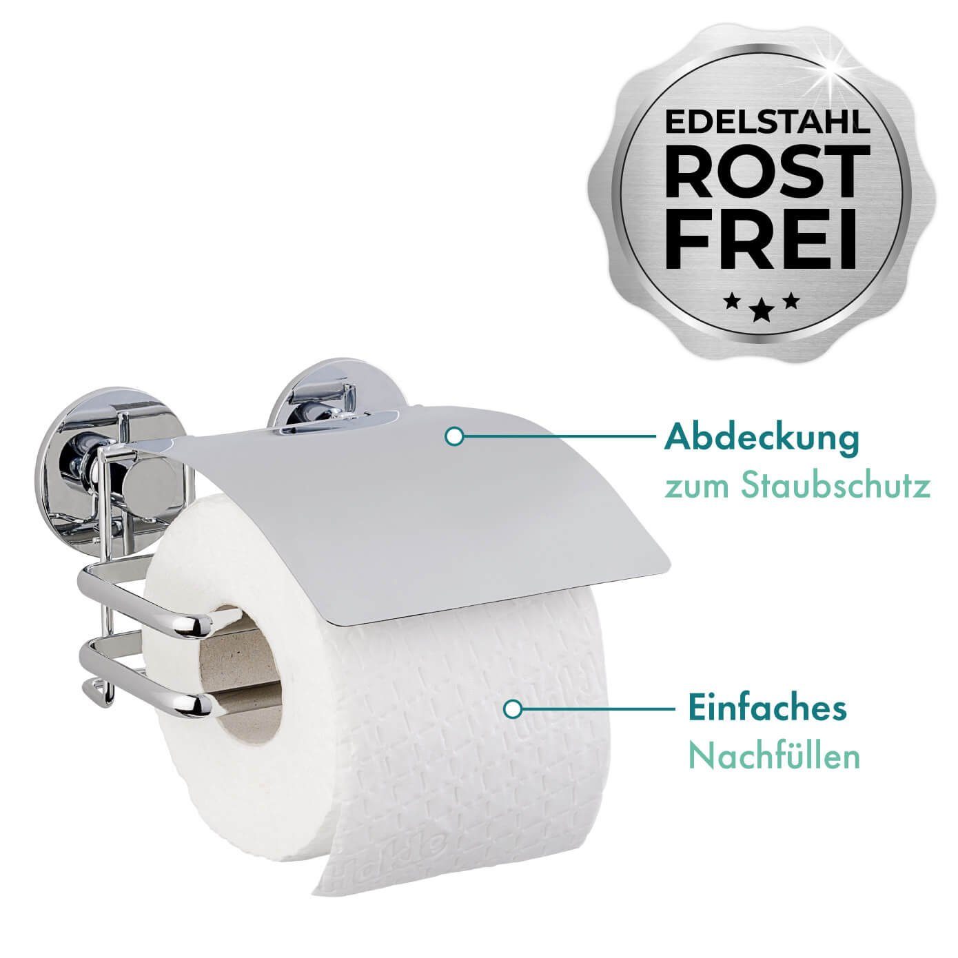 Toilettenpapierhalter Toiletten Bohren Papier Halter Edelstahl Rollen Wand Deckel WENKO ohne