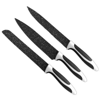 HAC24 Messer-Set Messerset Küchenmesser Brotmesser Universalmesser Kochmesser (Set, 3-tlg), Edelstahl