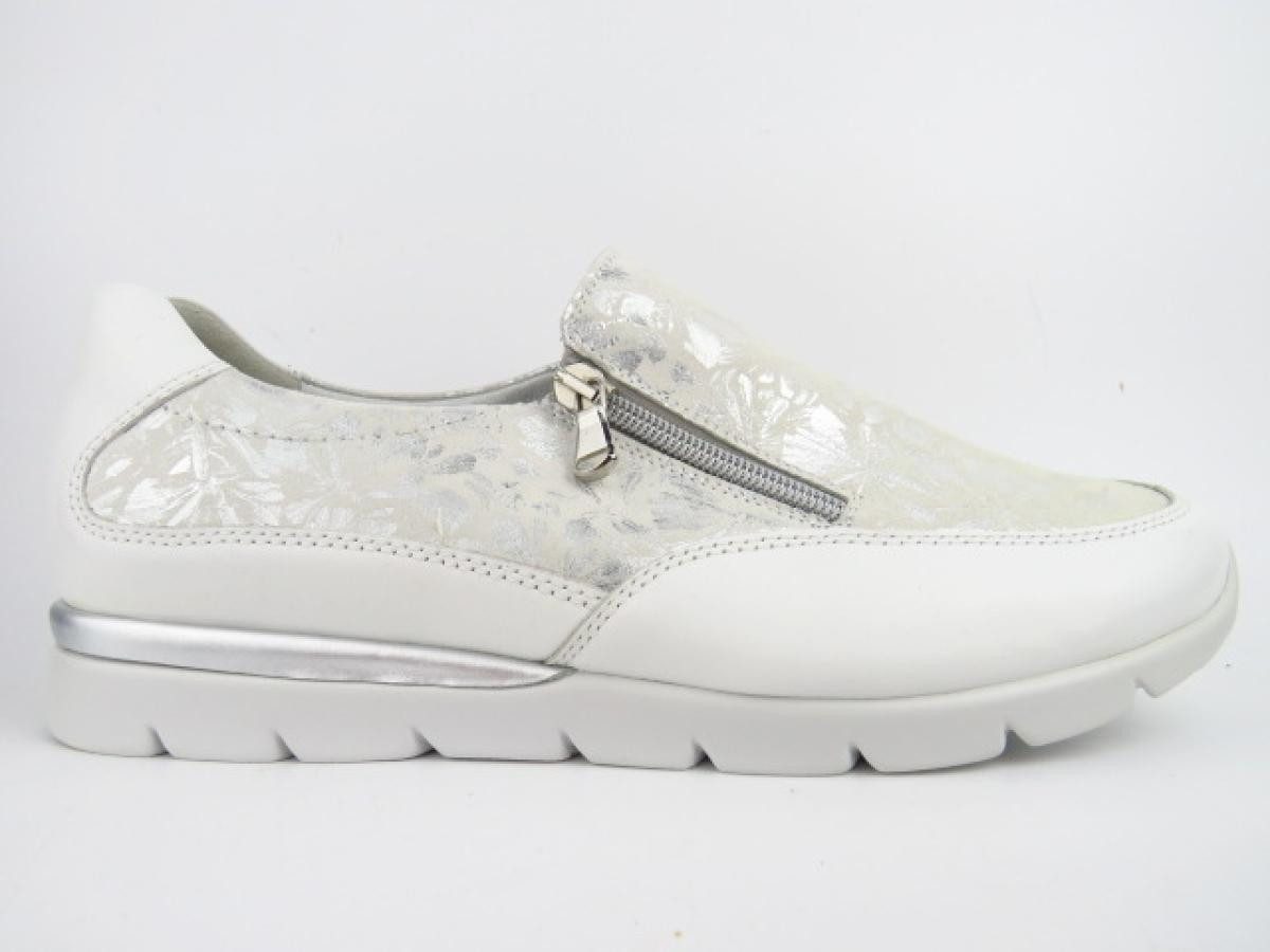 Nappa/Nubuk weiss/silb. Slipper