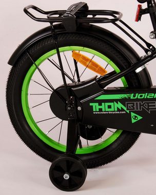 Volare Kinderfahrrad Kinderfahrrad Thombike für Jungen 16 Zoll Kinderrad in Schwarz Grün