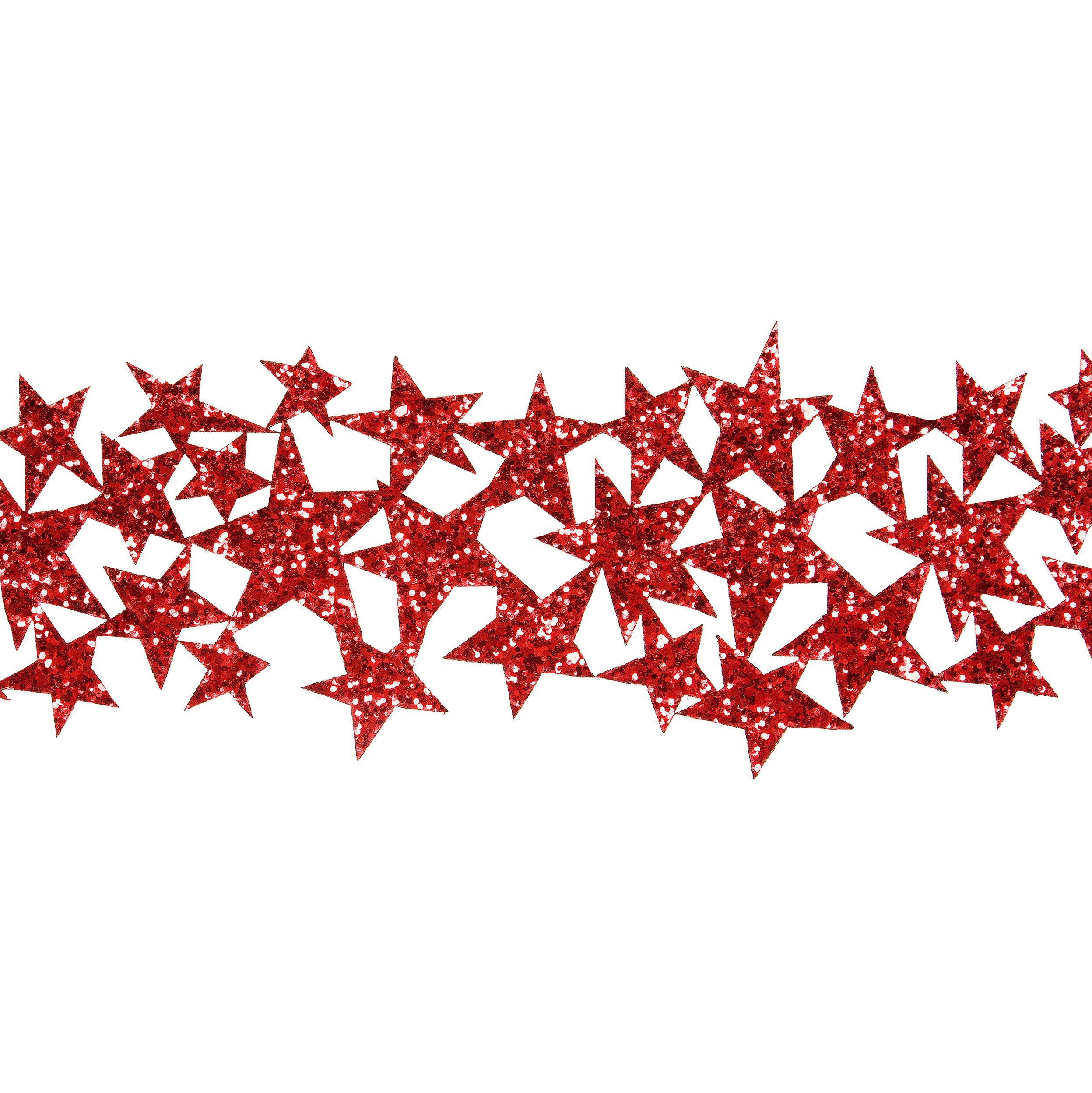 Sterne mm, m 90 1 Glitterband Packpapier HALBACH lang Rot